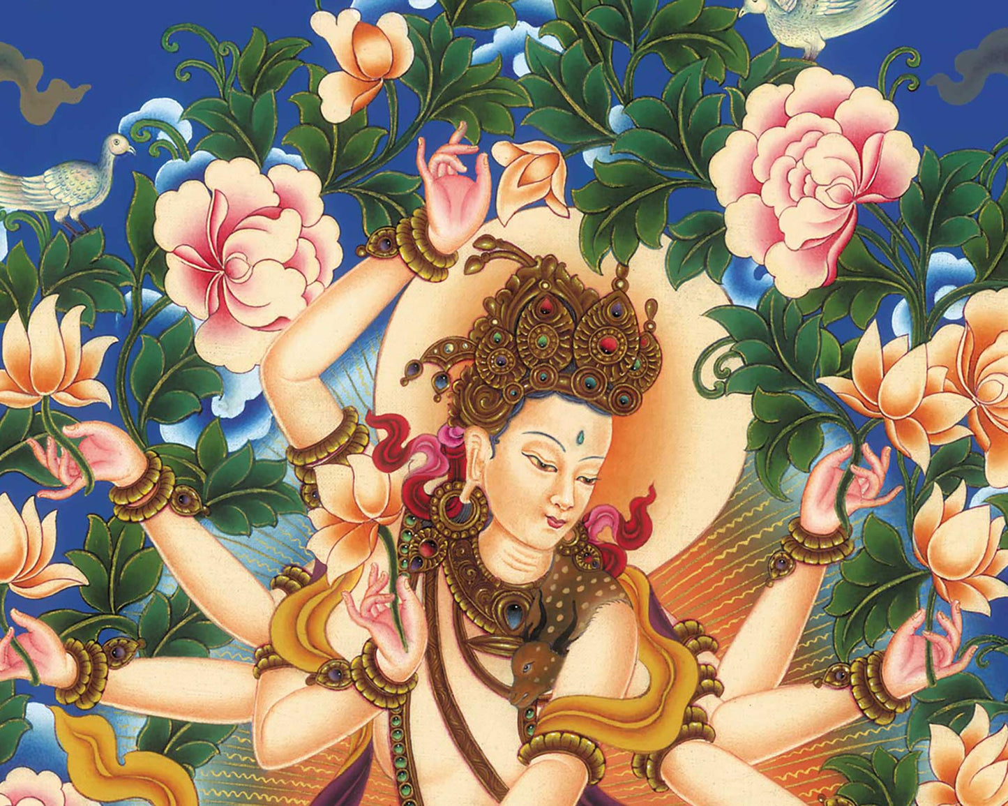 Chenrezig Bodhisattva Of Compassion Thangka Print | Wall Hangings