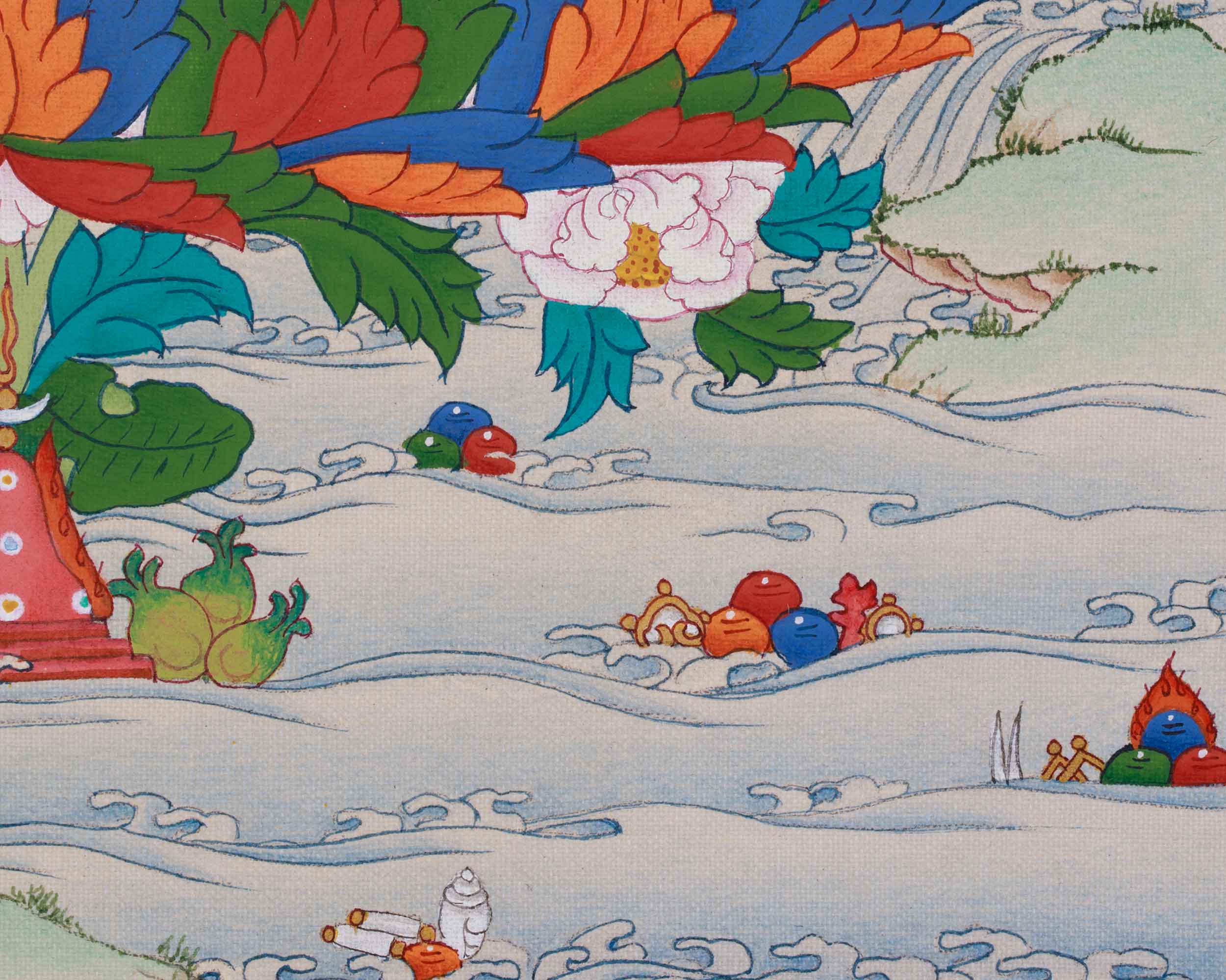 33cm Himalayan Guru Rinpoche Painting | The Lotus Born Master