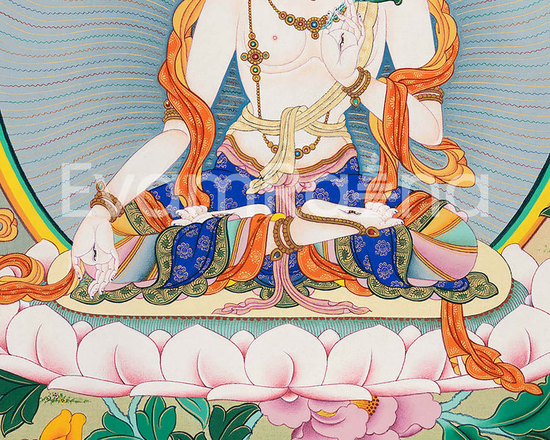 White Tara Wall Art | Traditional Painting| Himalayan Art