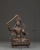 Handmade Copper Manjushri Statue
