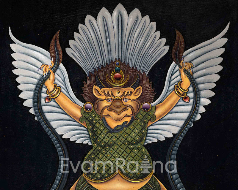 Tibetan Garuda Digital Print | King of Birds Thangka Print