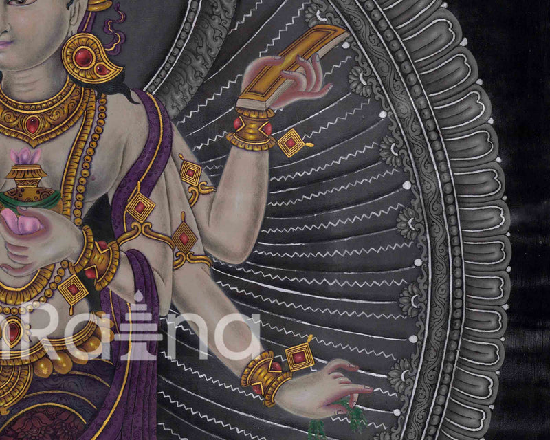 Basundhara, The Wealth Deity Giclee Print |  Bhasundhara Devi Thangka Print