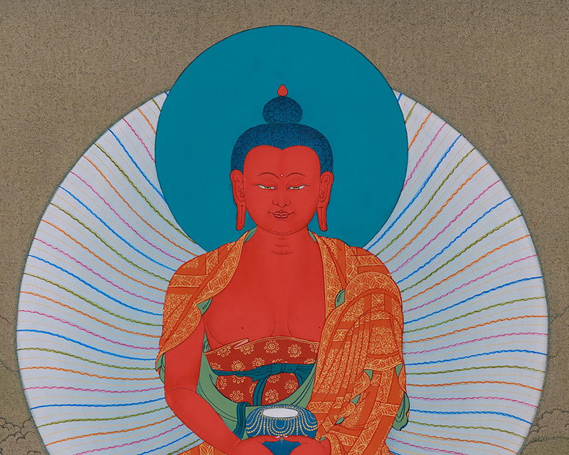 Buddha of Infinite Light, Amitabha Thangka - Chenresig and Vajrasattva Bodhisattvas