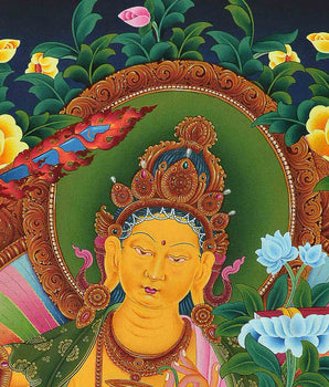 Manjushri Bodhisattva Thangka Print | Digital Canvas Print