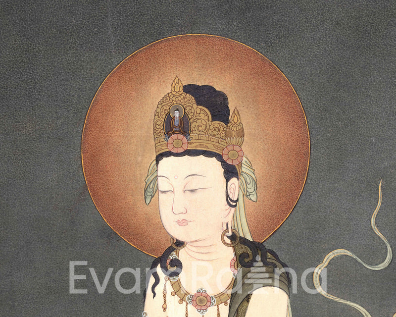 Bodhisattva Thangka Print | Traditional Buddhist Art