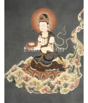 Bodhisattva Thangka Print | Traditional Buddhist Art