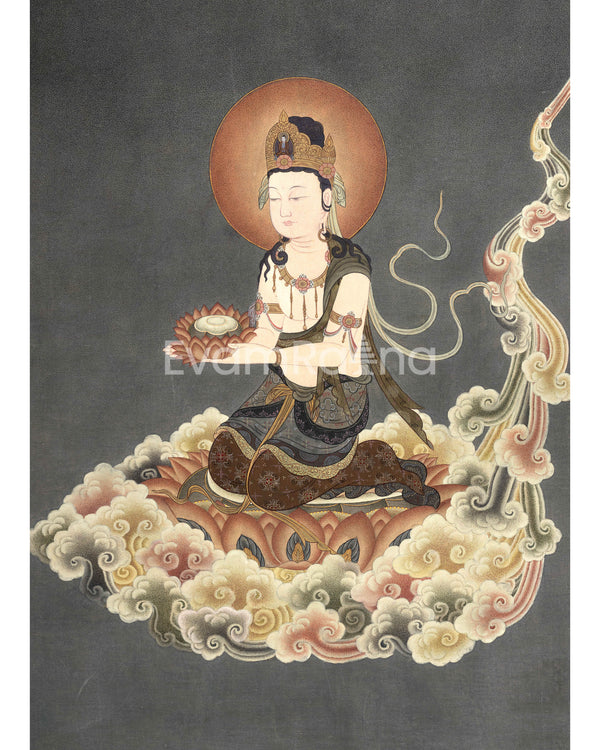 Bodhisattva Thangka Print | Traditional Buddhist Art