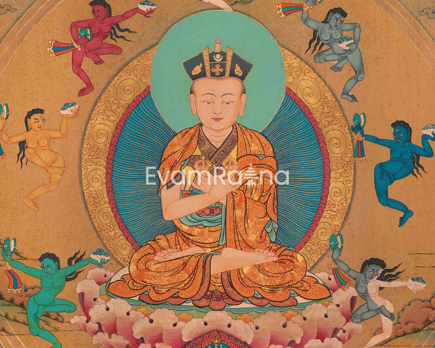 Karmapa Print | Karmapa Lama| Hand painted wall decor