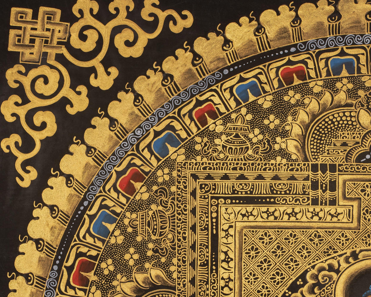Buddha Mandala Vajrayana Art | Shakyamunin Buddhist Thangka | Wall Hanging