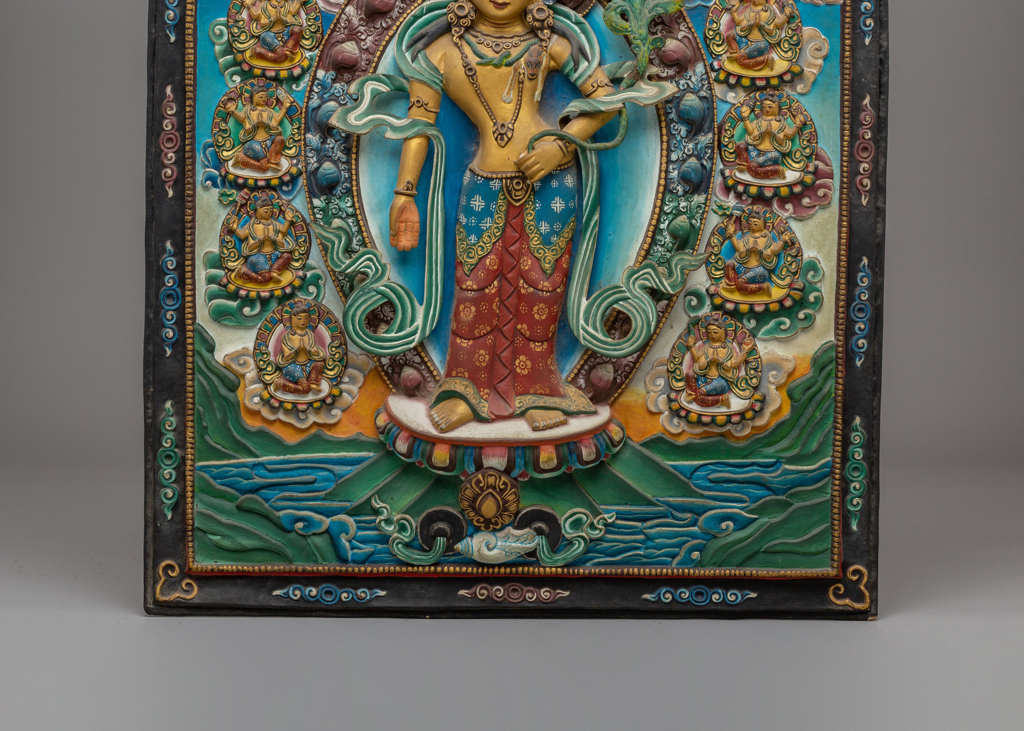 Lokeshwor Wall Hanging With Other Deity | Traditional Decorative Artwork