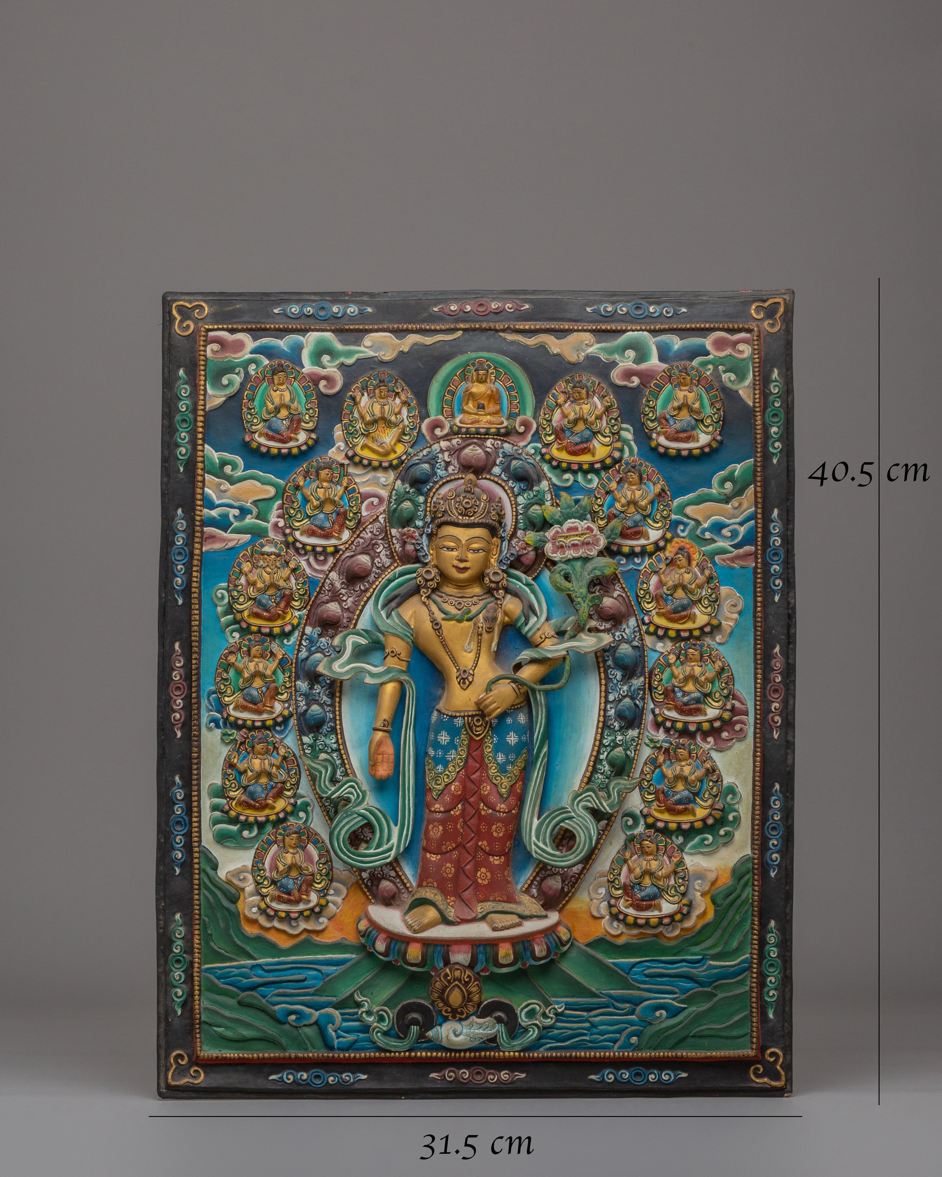 Lokeshwor Wall Hanging With Other Deity | Traditional Decorative Artwork
