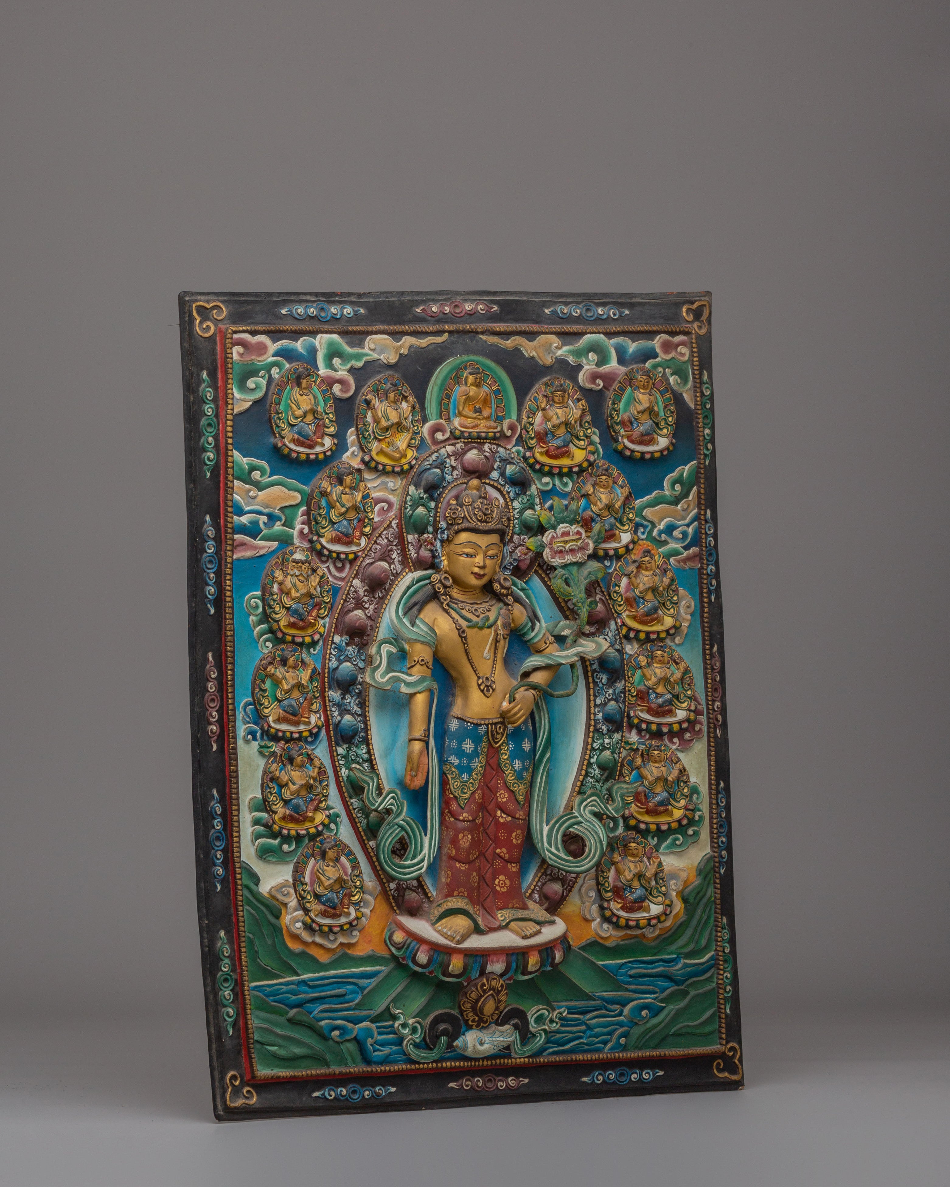 Lokeshwor Wall Hanging With Other Deity | Traditional Decorative Artwork