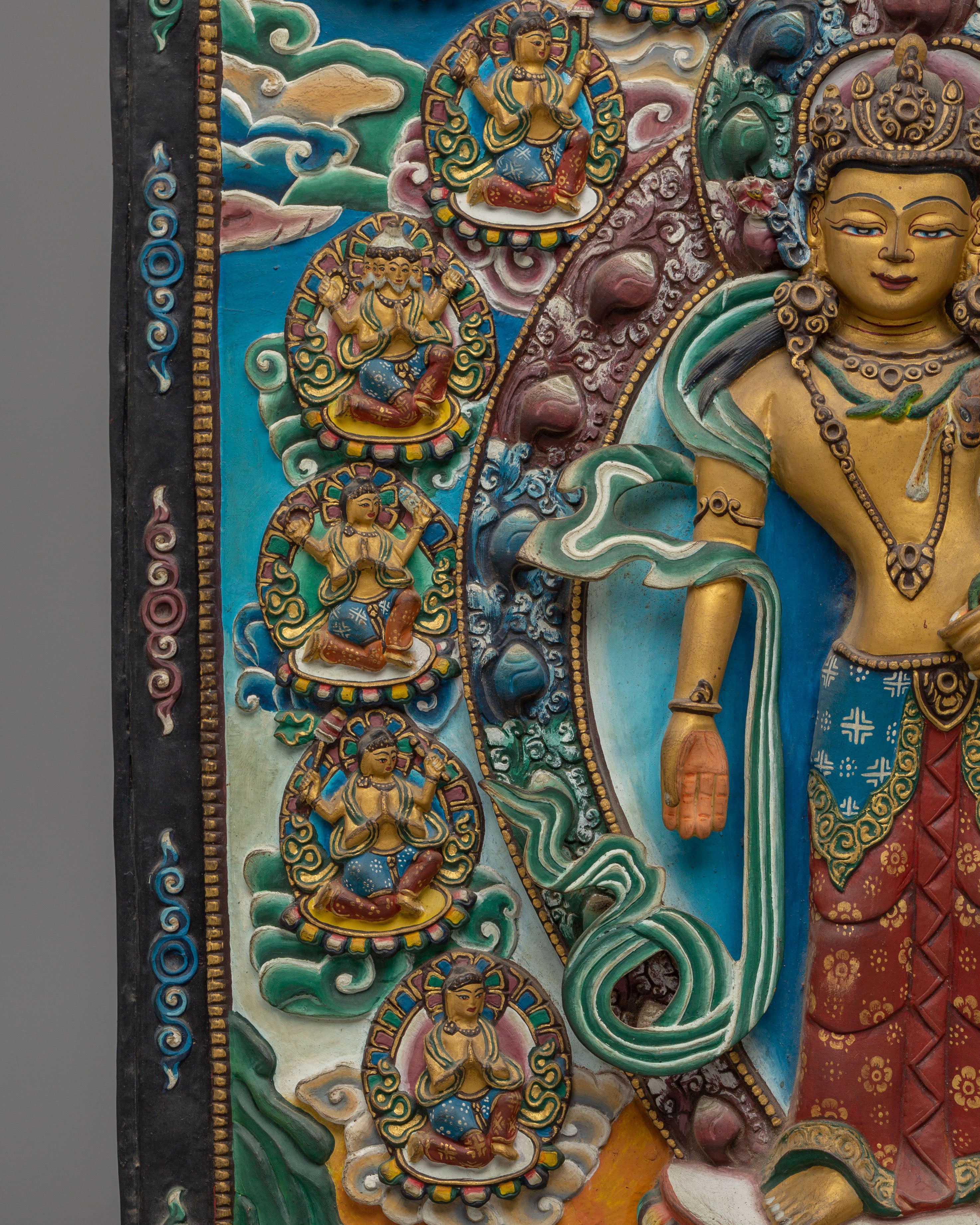 Lokeshwor Wall Hanging With Other Deity | Traditional Decorative Artwork