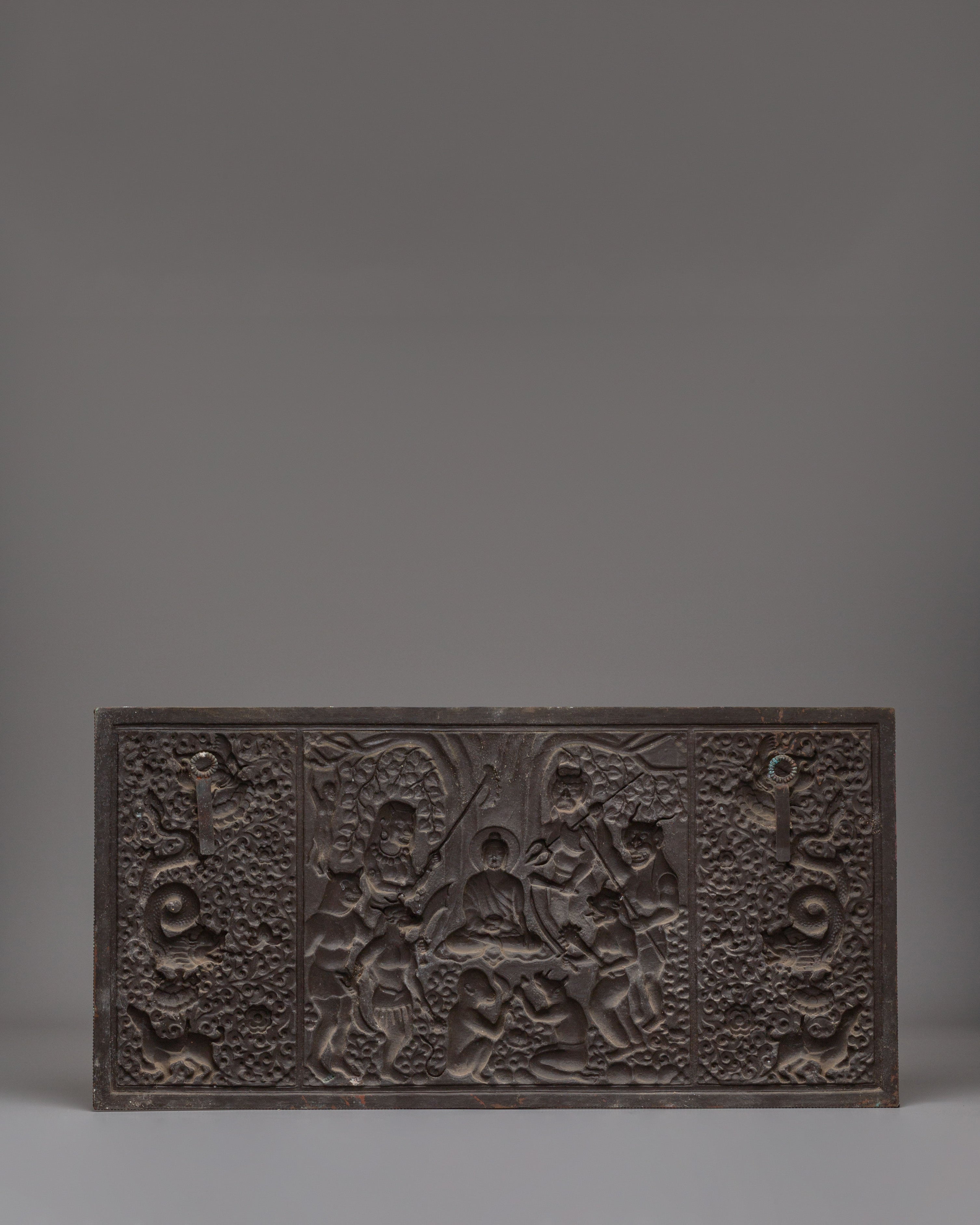 Meditating Shakyamuni Buddha Wall Hanging | Enlightenment Scene with Mara