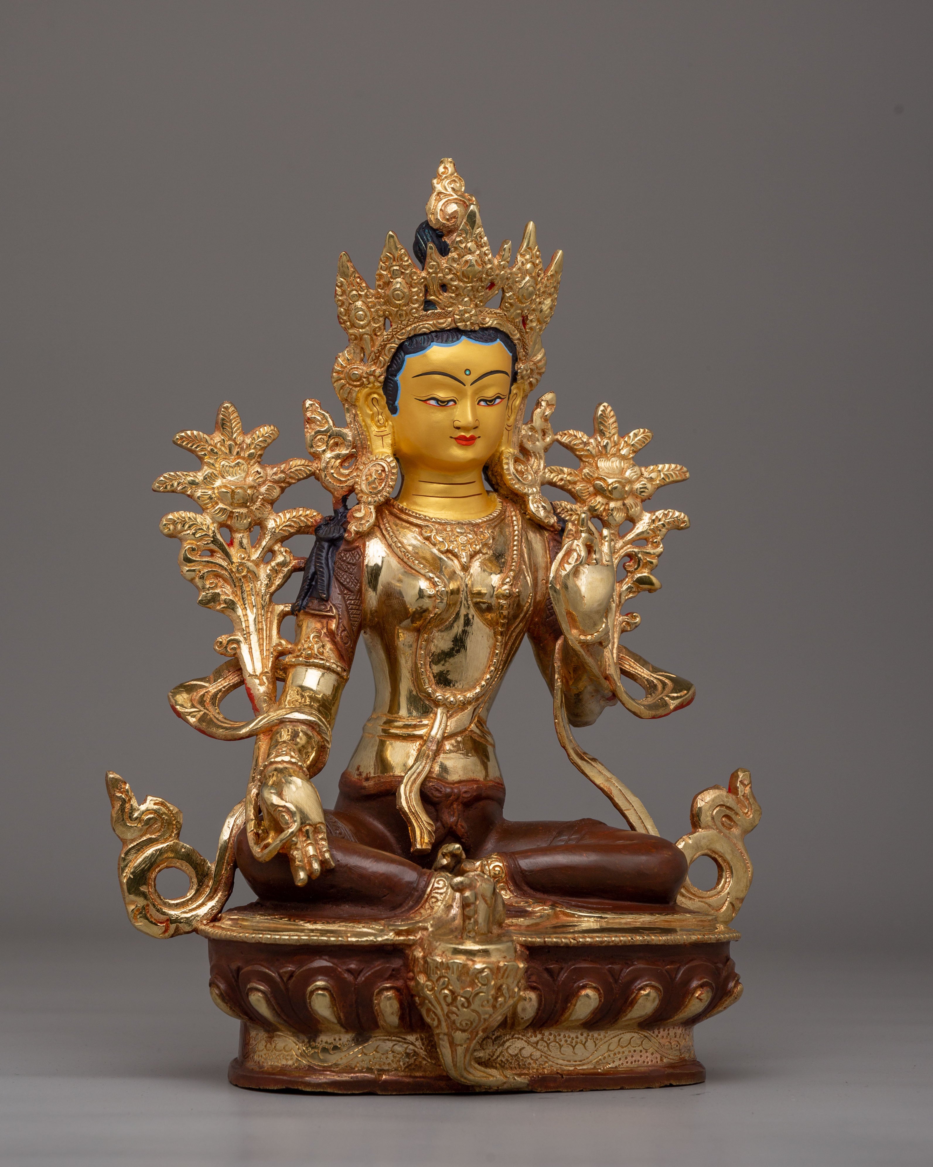 Green Tara Himalayan Copper Statue | Traditional Green Tara Statue