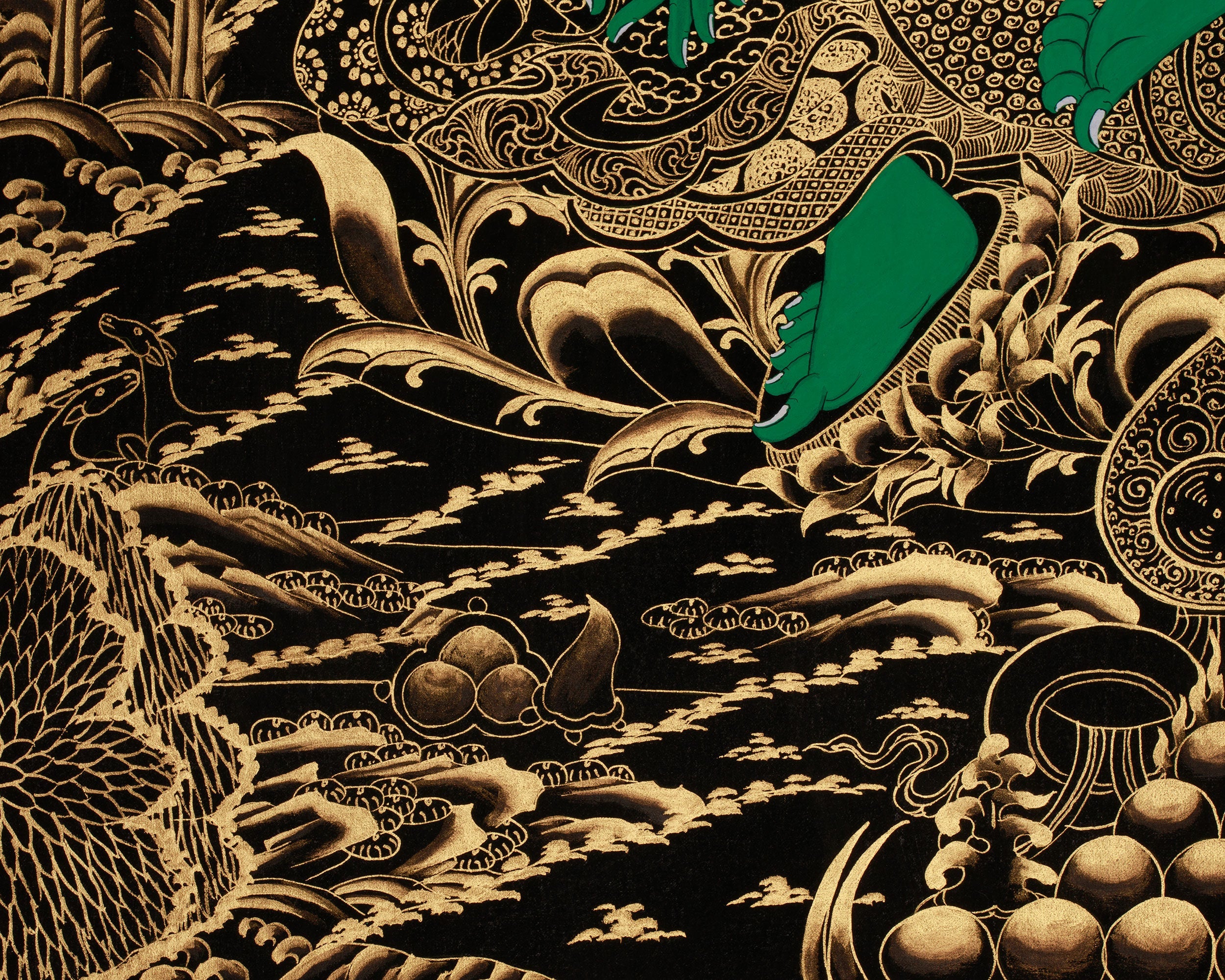 Divine Thangka Of Green Tara | Tibetan Buddhist Art | Meditation Altar
