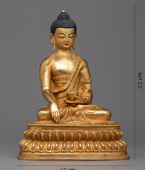 Enlighten Your Space with Gold Buddha Statue | Shakyamuni Buddha Sculpture