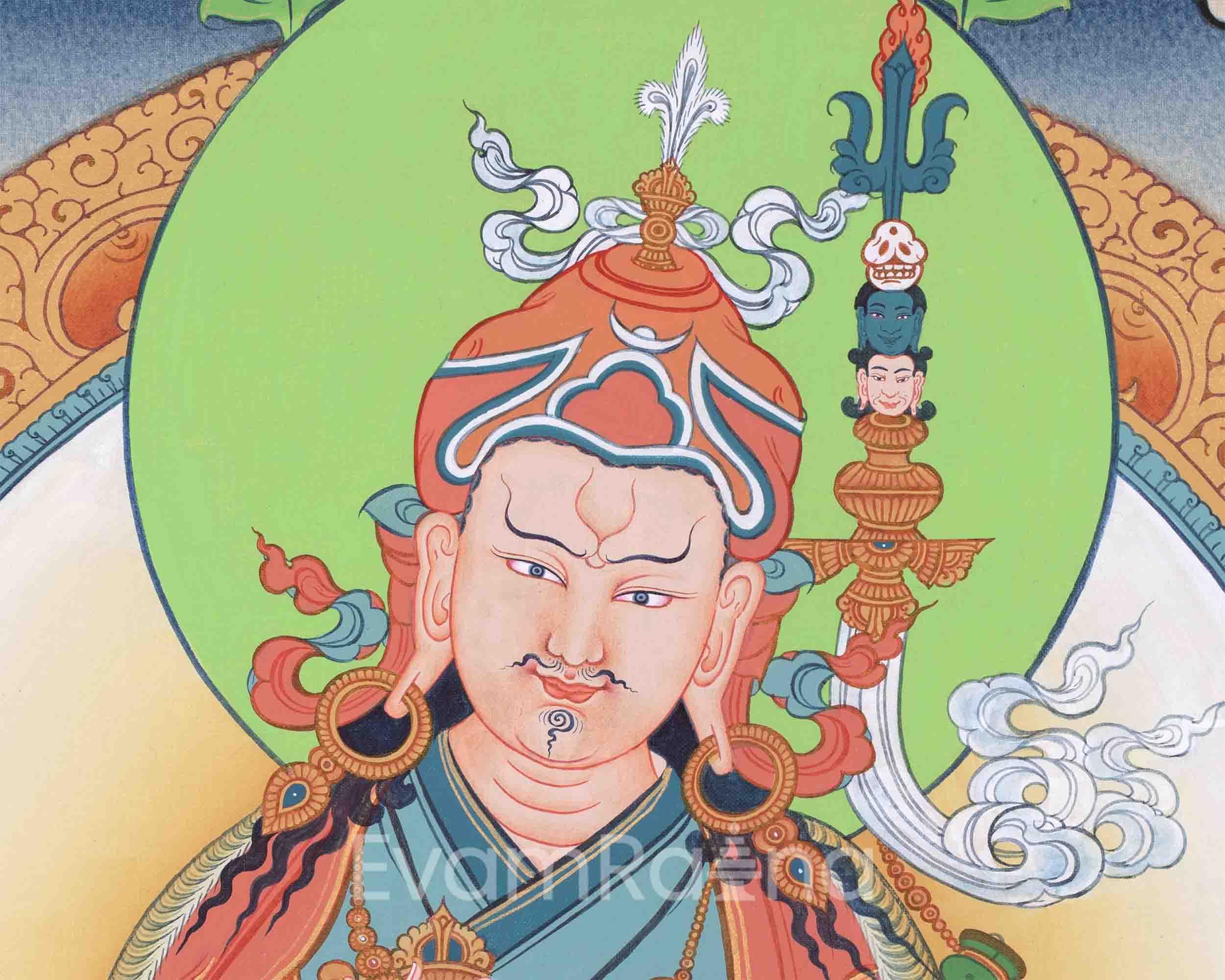 Art Of The Lotus Born Master | Guru Rinpoche Thangka Painting | For Divine Guidance