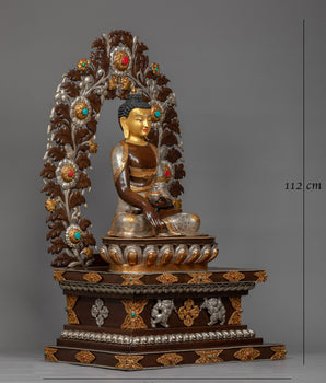 shakyamuni-buddha-on throne copper statue