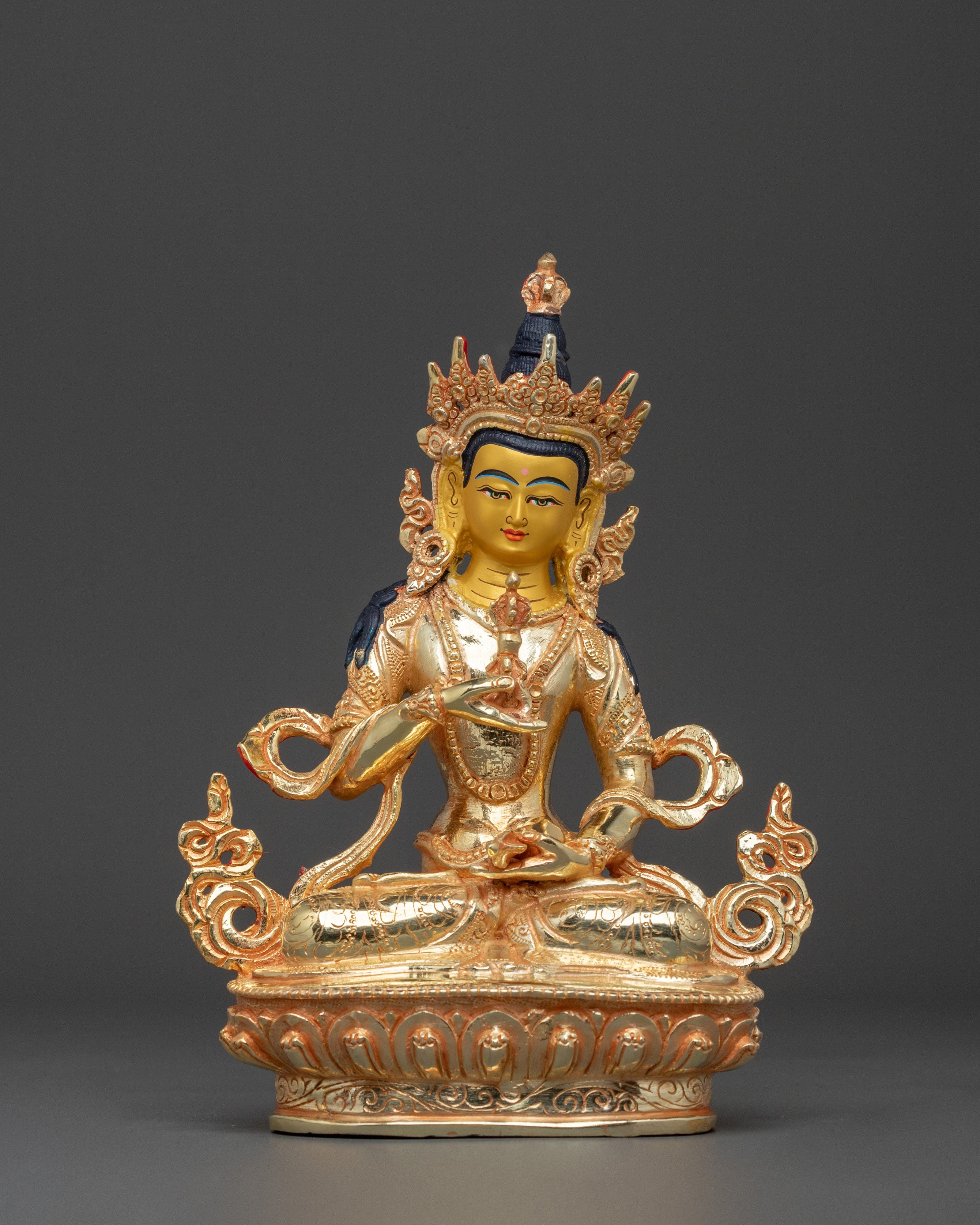 Hand-Carved Vajrasattva Copper Statue
