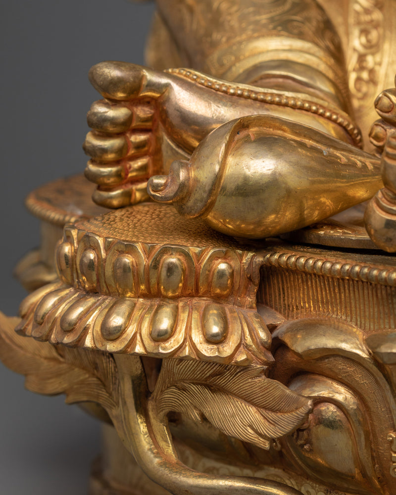 Dewa Jambhala Golden Statuette | Traditionally Hand-Crafted Zen-Arts