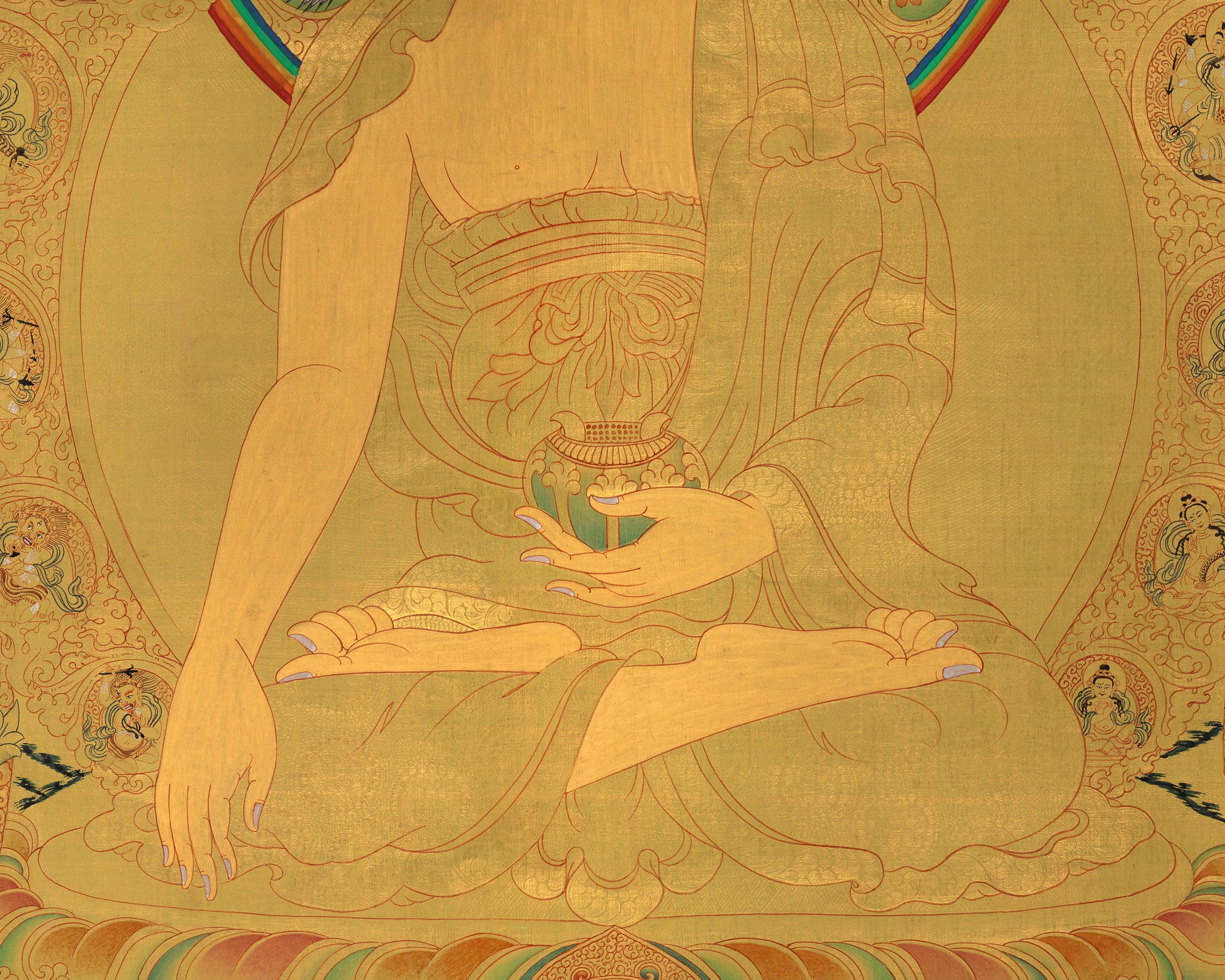 Buddha Shakyamuni Kadampa | Meditation Art| Traditional Wall Decor