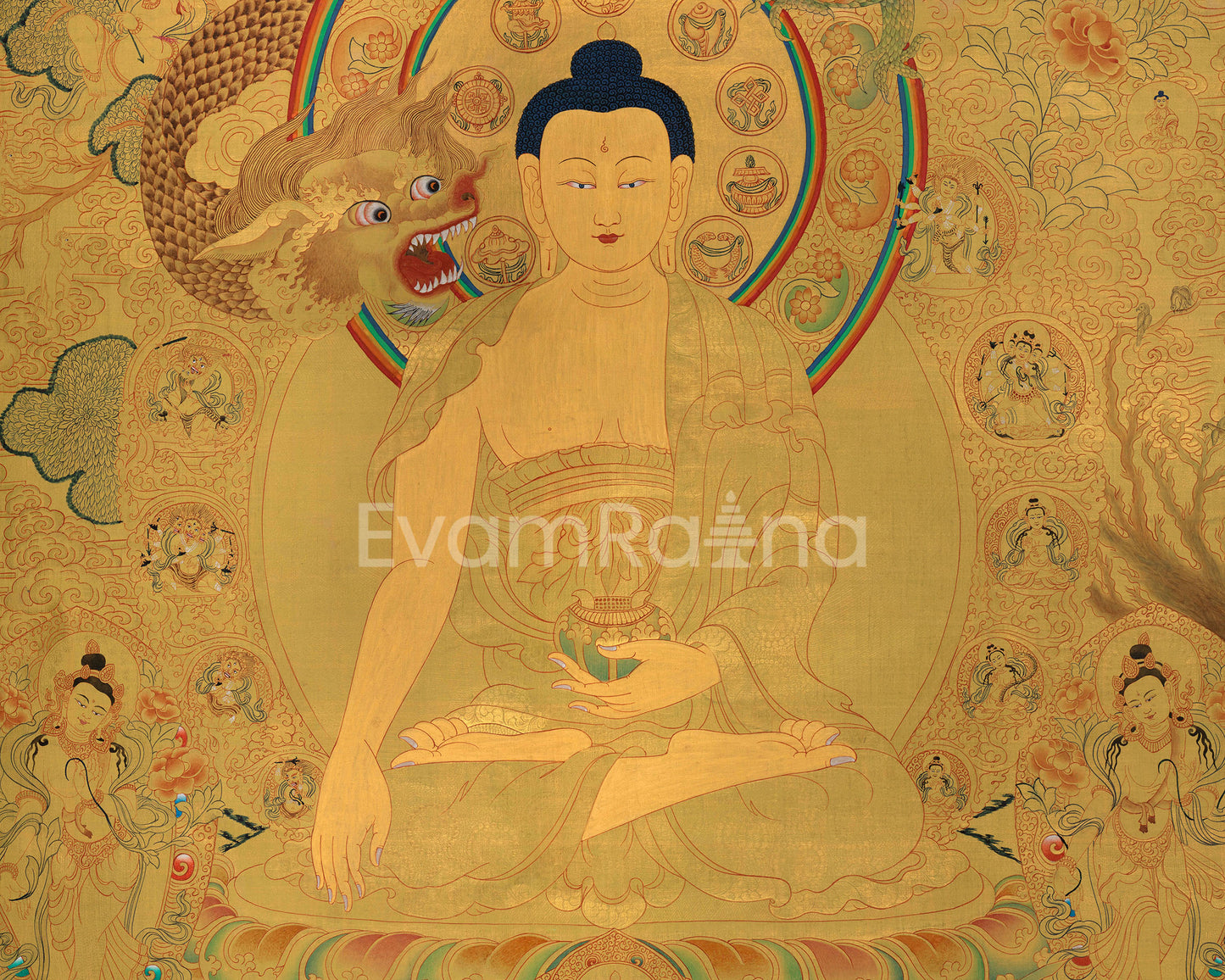 Buddha Shakyamuni Kadampa | Meditation Art| Traditional Wall Decor