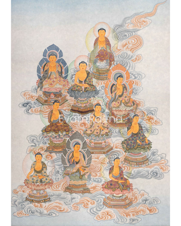 Buddha Thangka Print | Peaceful Traditional Home Decor