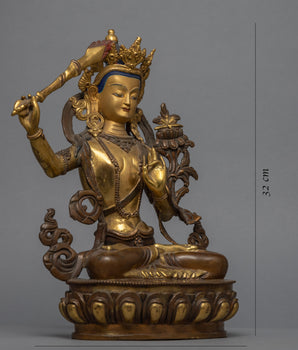 Bodhisattva Manjushri Sculpture | Himalayan Sculpture of Bodhisattva of Wisdom