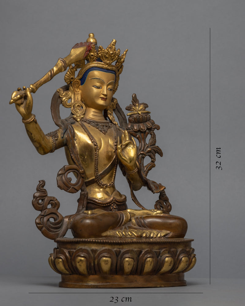 Bodhisattva Manjushri Sculpture | Himalayan Sculpture of Bodhisattva of Wisdom