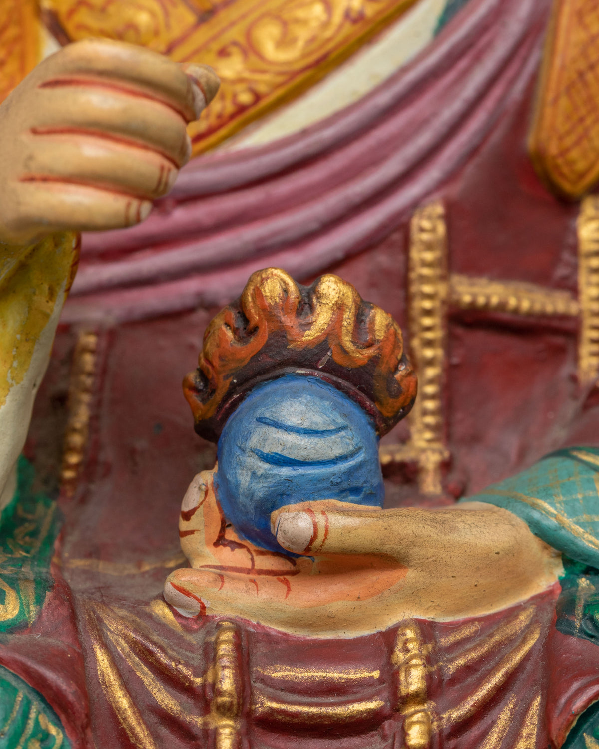Handmade Kshitigarbha Sacred Sculpture | Bodhisattva Artwork