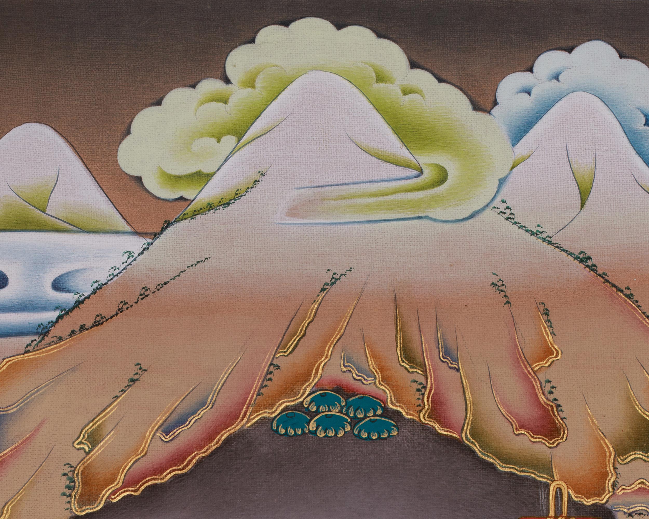 Milarepa Buddhist Art | The Great Yogi and Enlightened Master | Tibetan Painting