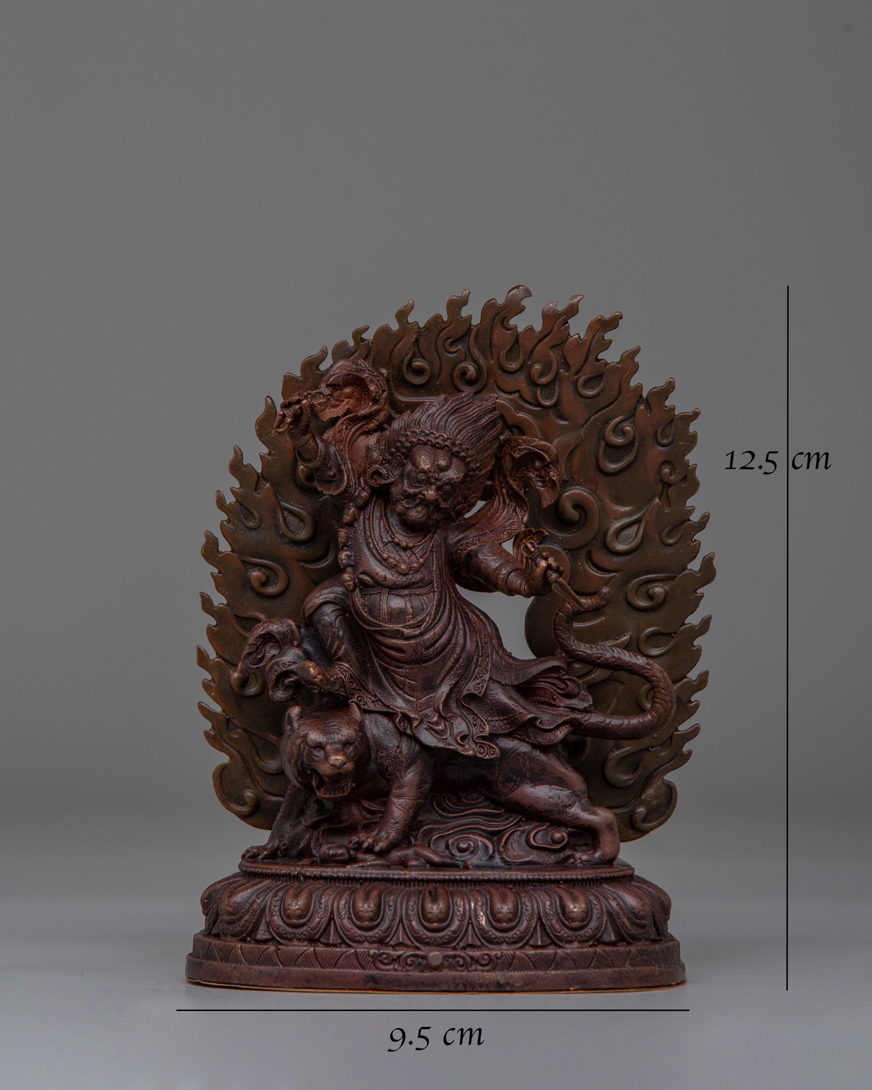 Sacred Dorje Drollo Statue | Oxidized Copper Tibetan Protector Deity Sculpture