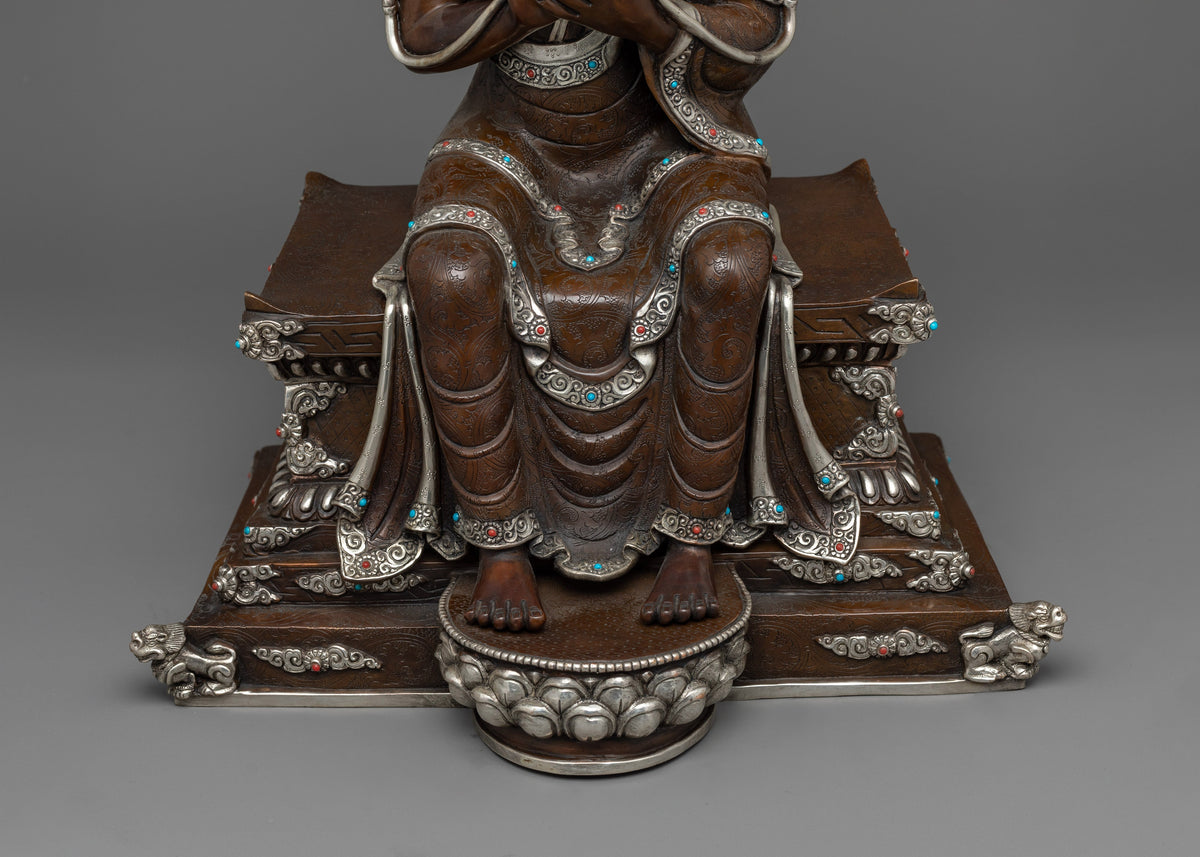 Oxidized Maitreya Buddha Lord of Love | Mahayana  Buddhist Altar Decor