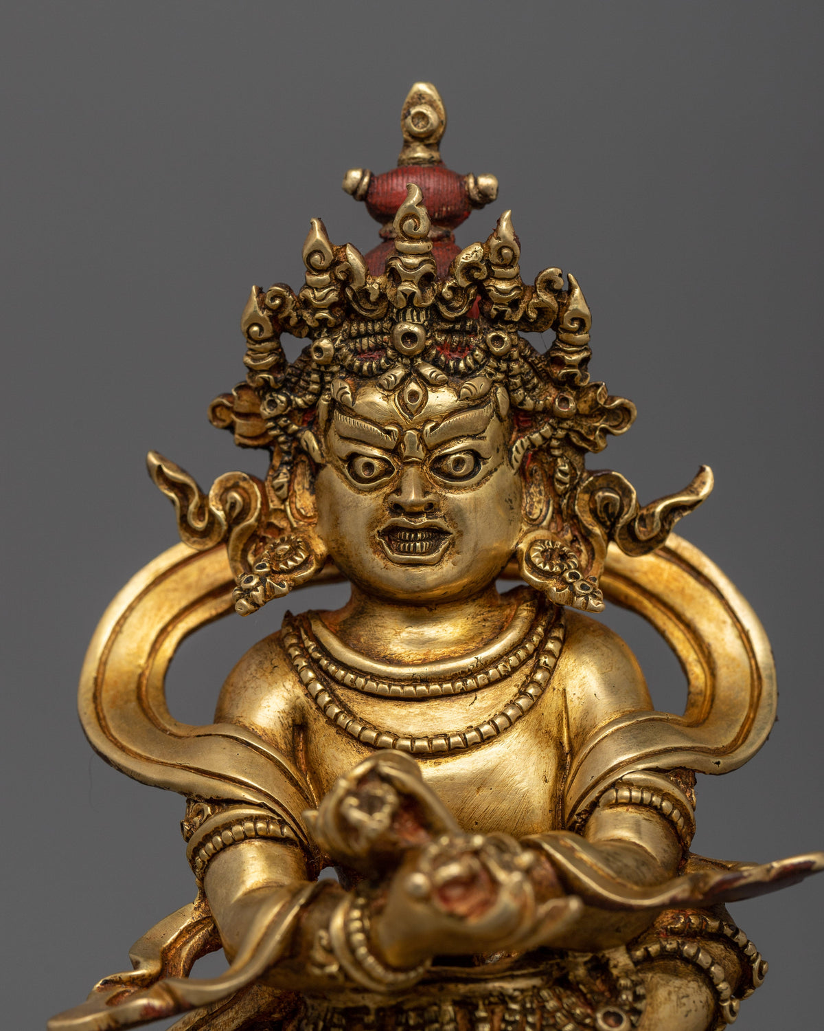 A Buddhist Deity Chakrasamvara Statue in Gold and Copper | Vajrayana Tantric Deity