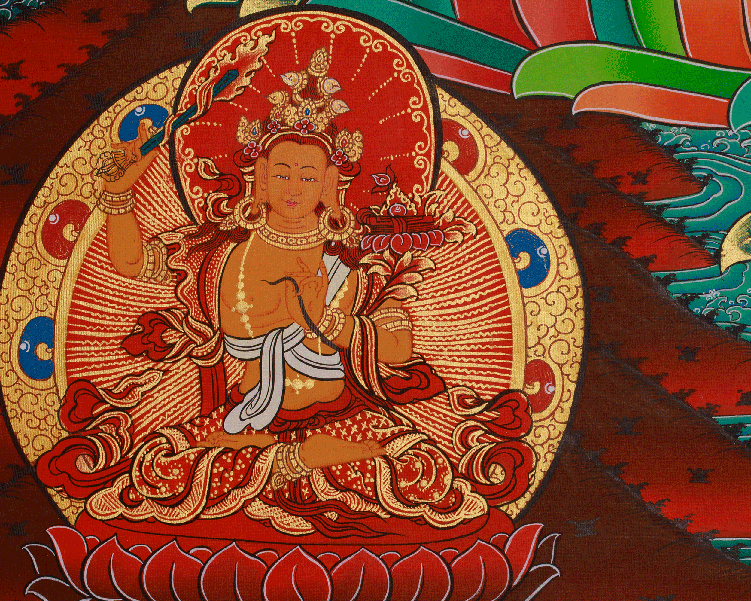 Sacred Chenrezig Artwork | Tibetan Compassion Deity | Avalokiteshvara Thangka