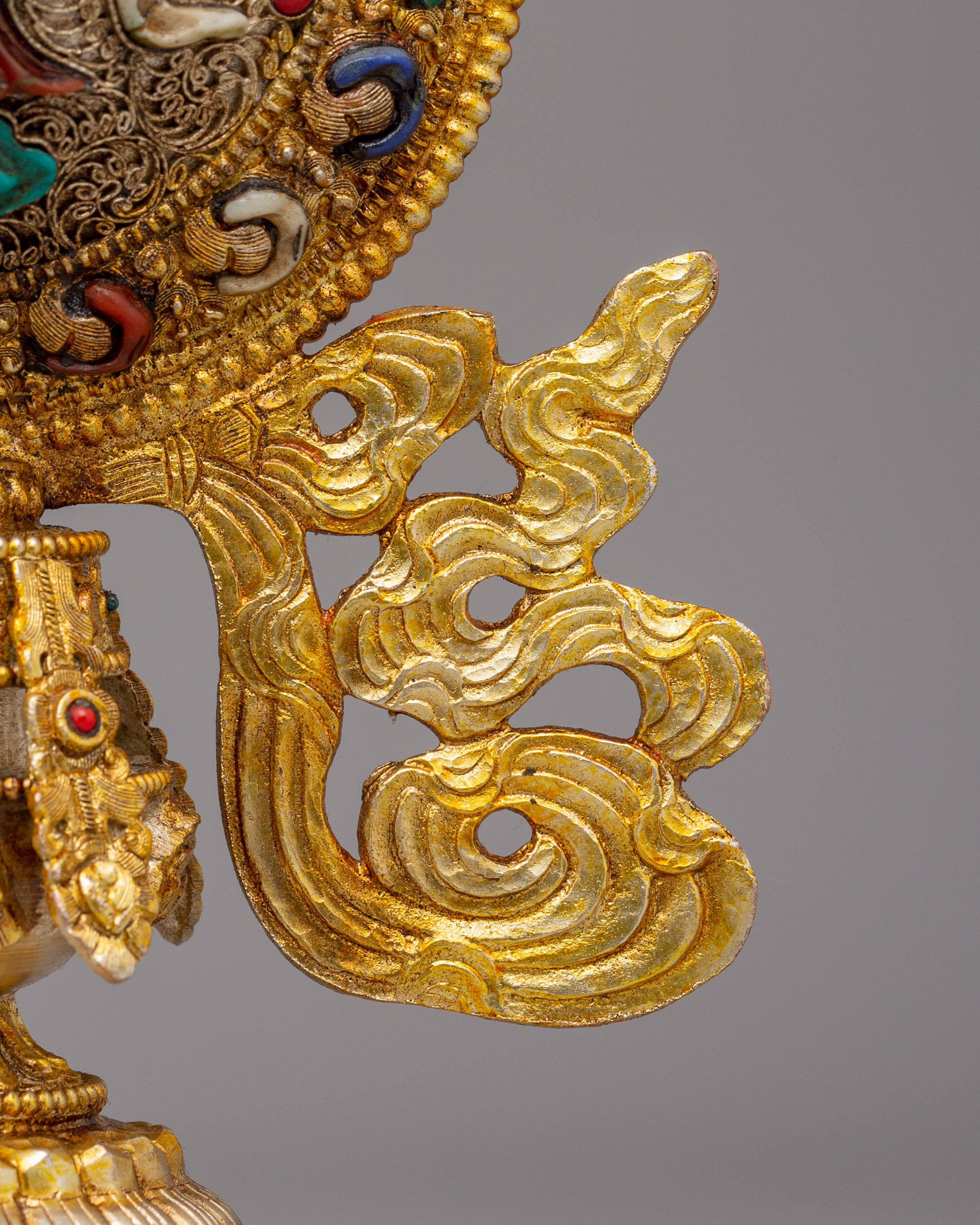 Eight Auspicious Symbols Ritual Decor | Tibetan Buddhist Altar Statue