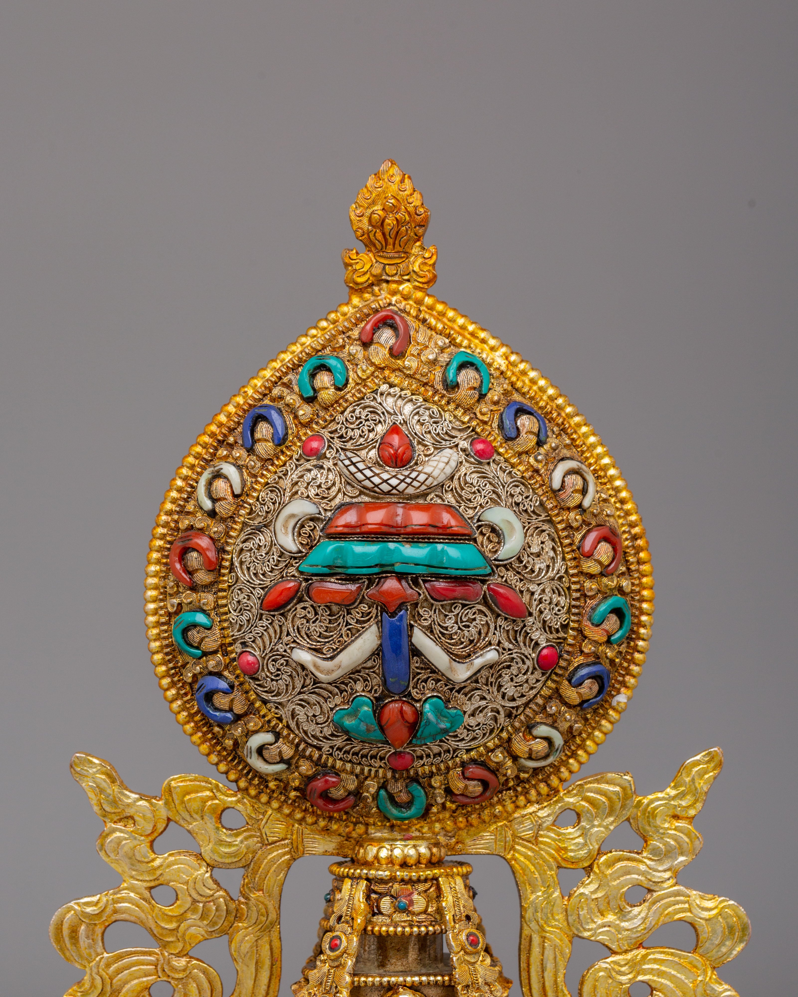 Eight Auspicious Symbols Ritual Decor | Tibetan Buddhist Altar Statue