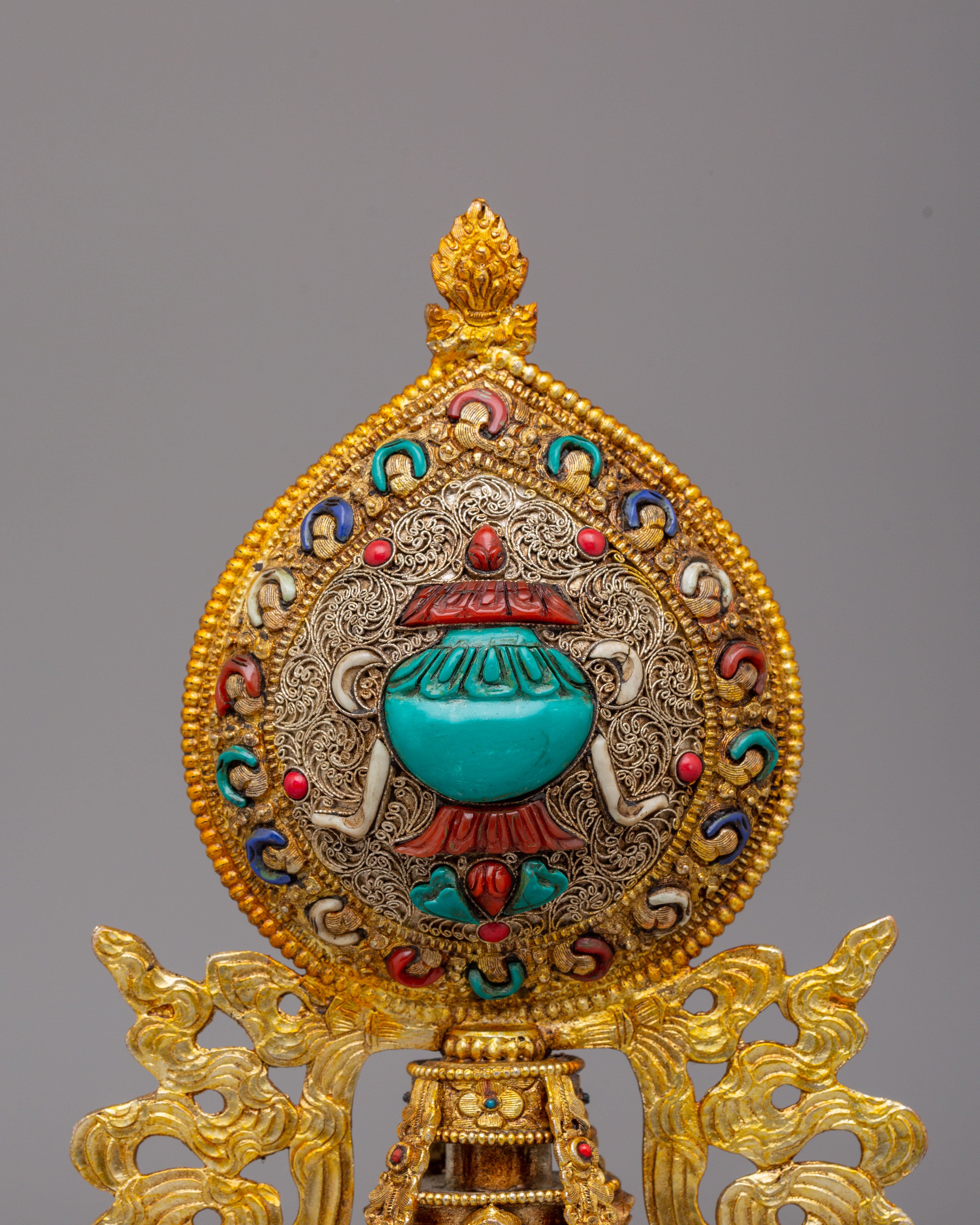 Eight Auspicious Symbols Ritual Decor | Tibetan Buddhist Altar Statue