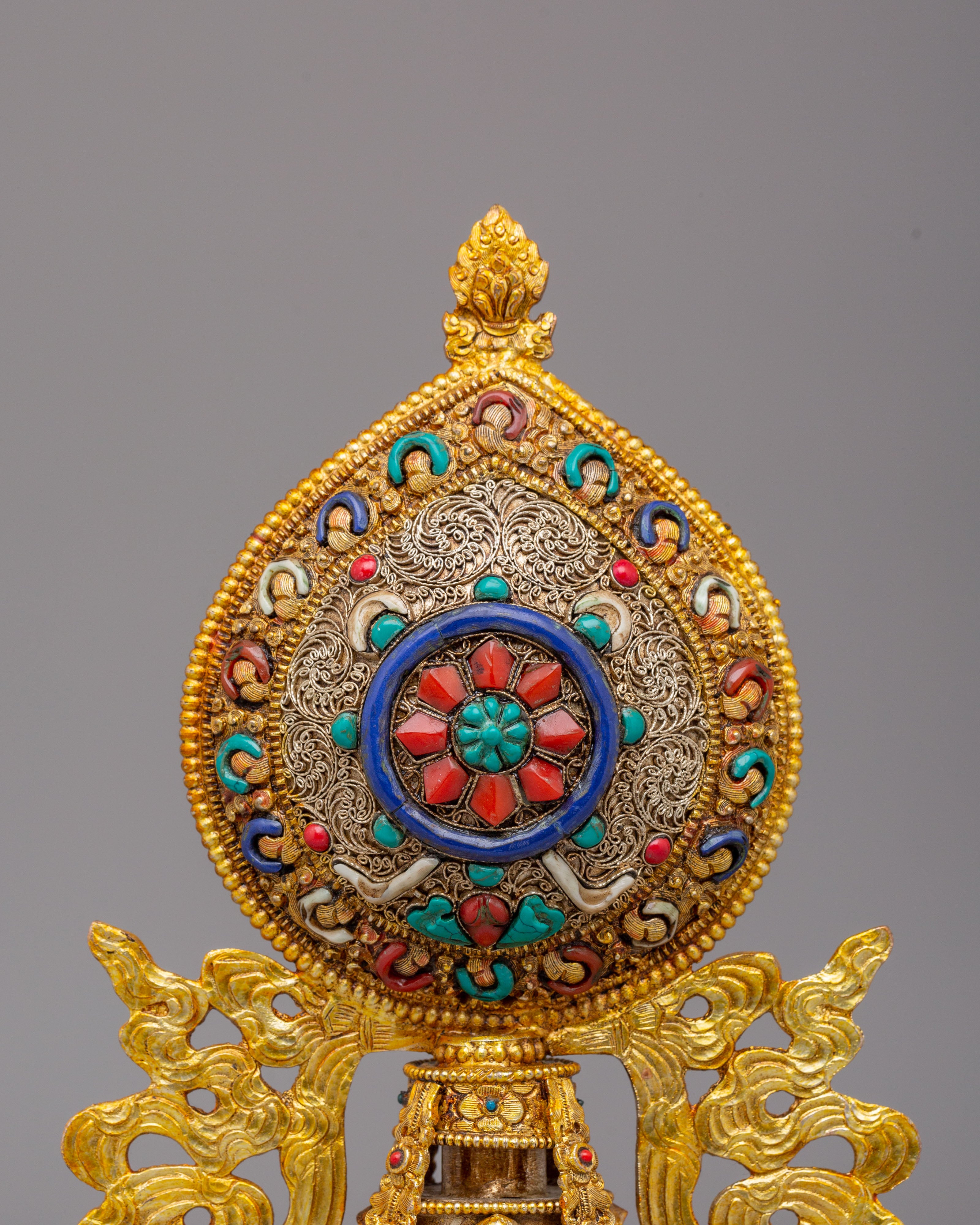 Eight Auspicious Symbols Ritual Decor | Tibetan Buddhist Altar Statue