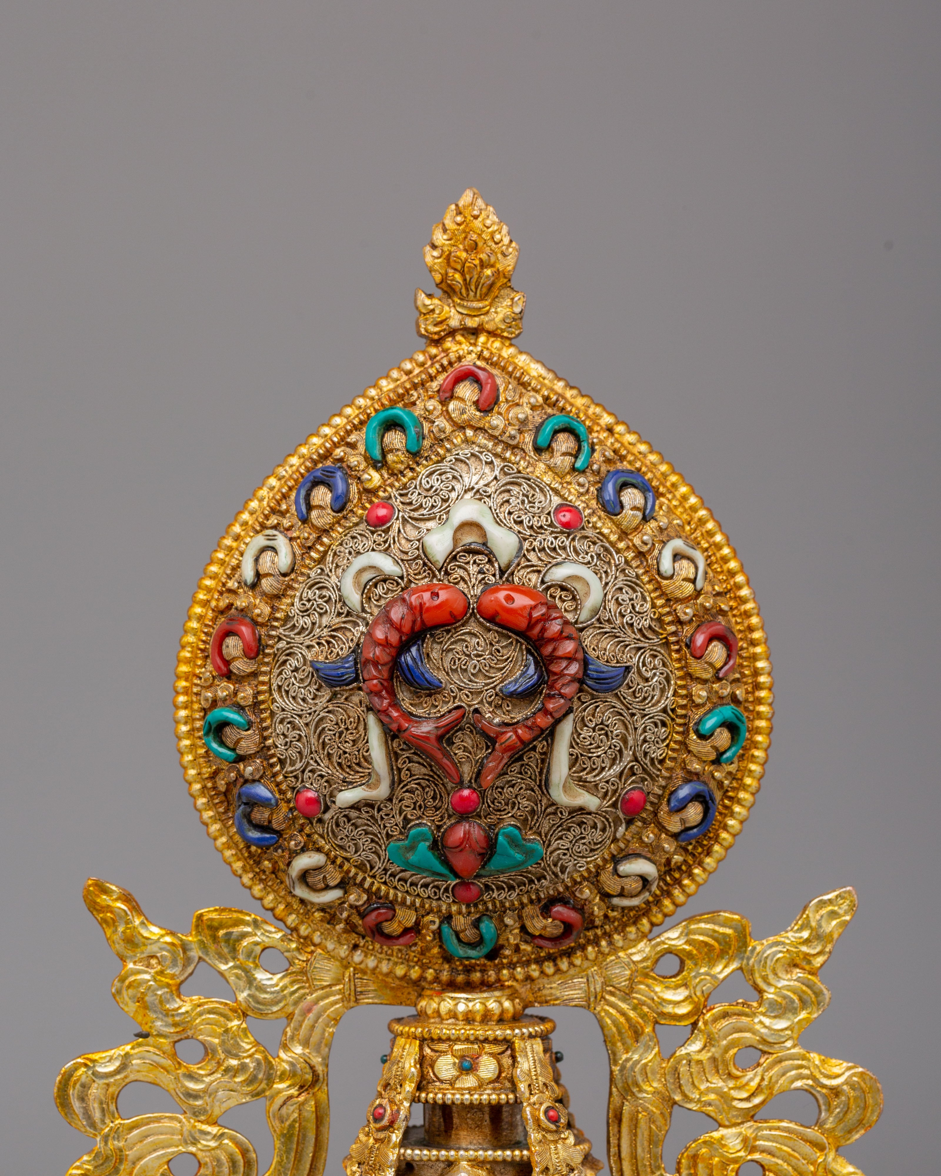 Eight Auspicious Symbols Ritual Decor | Tibetan Buddhist Altar Statue