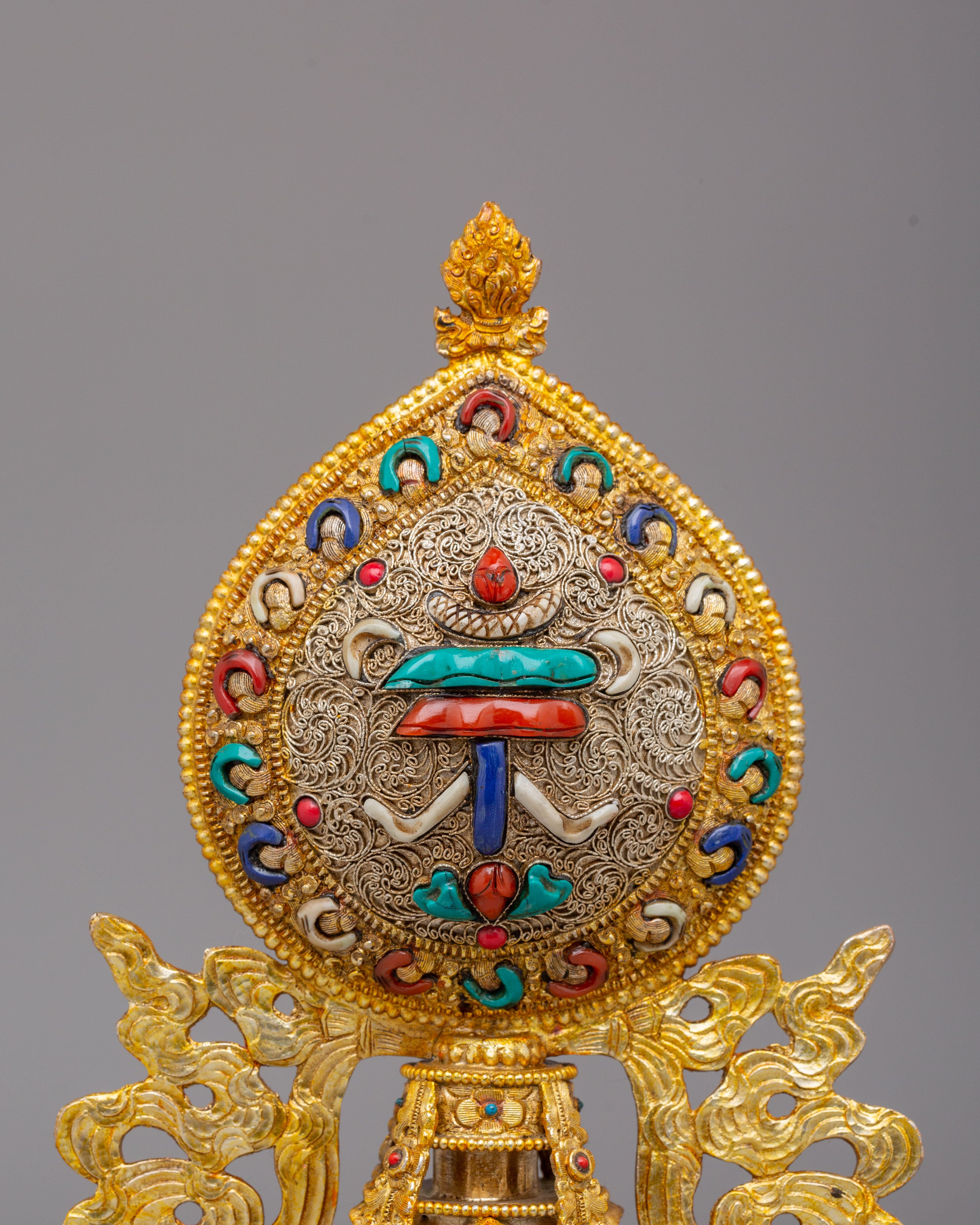 Eight Auspicious Symbols Ritual Decor | Tibetan Buddhist Altar Statue