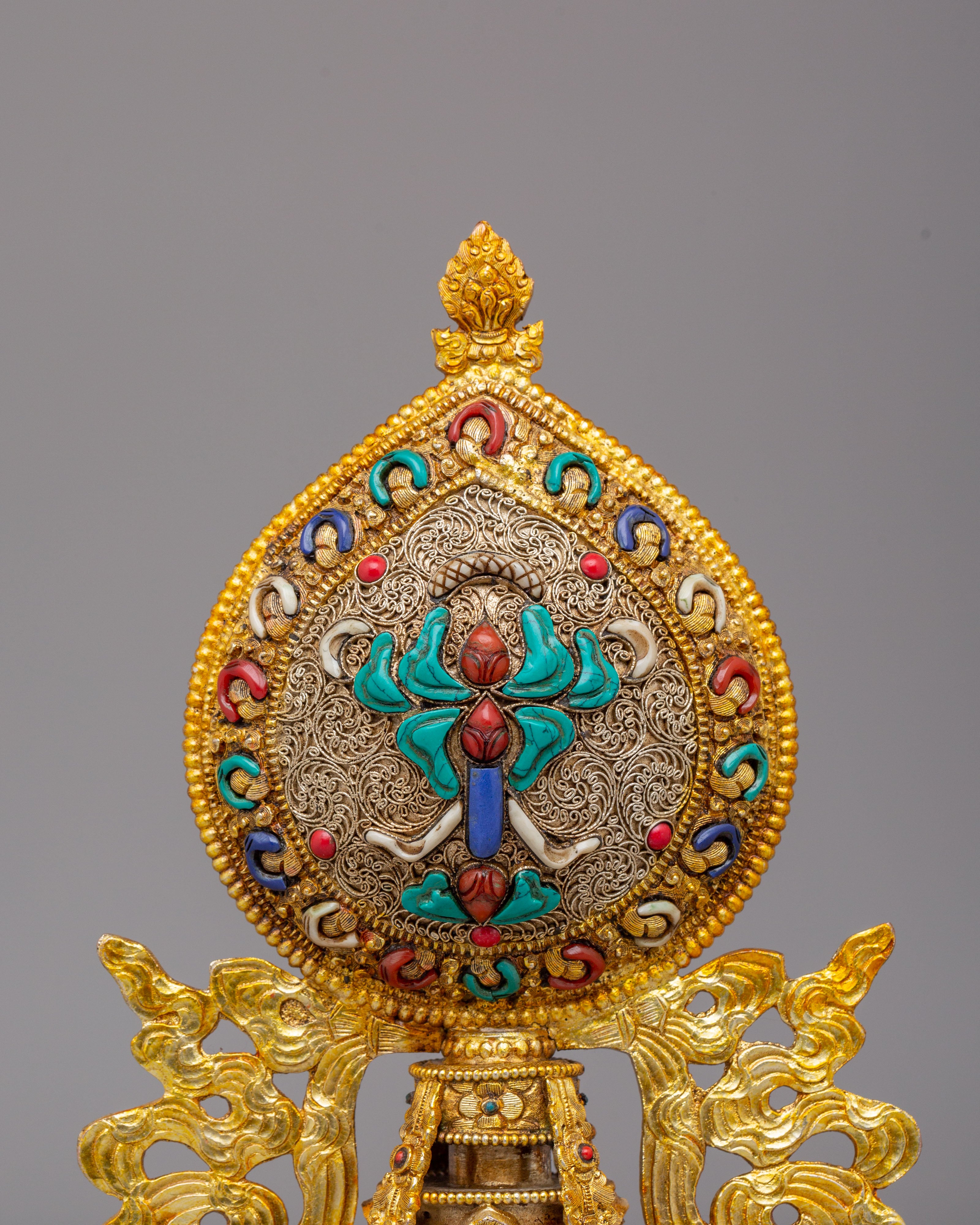 Eight Auspicious Symbols Ritual Decor | Tibetan Buddhist Altar Statue