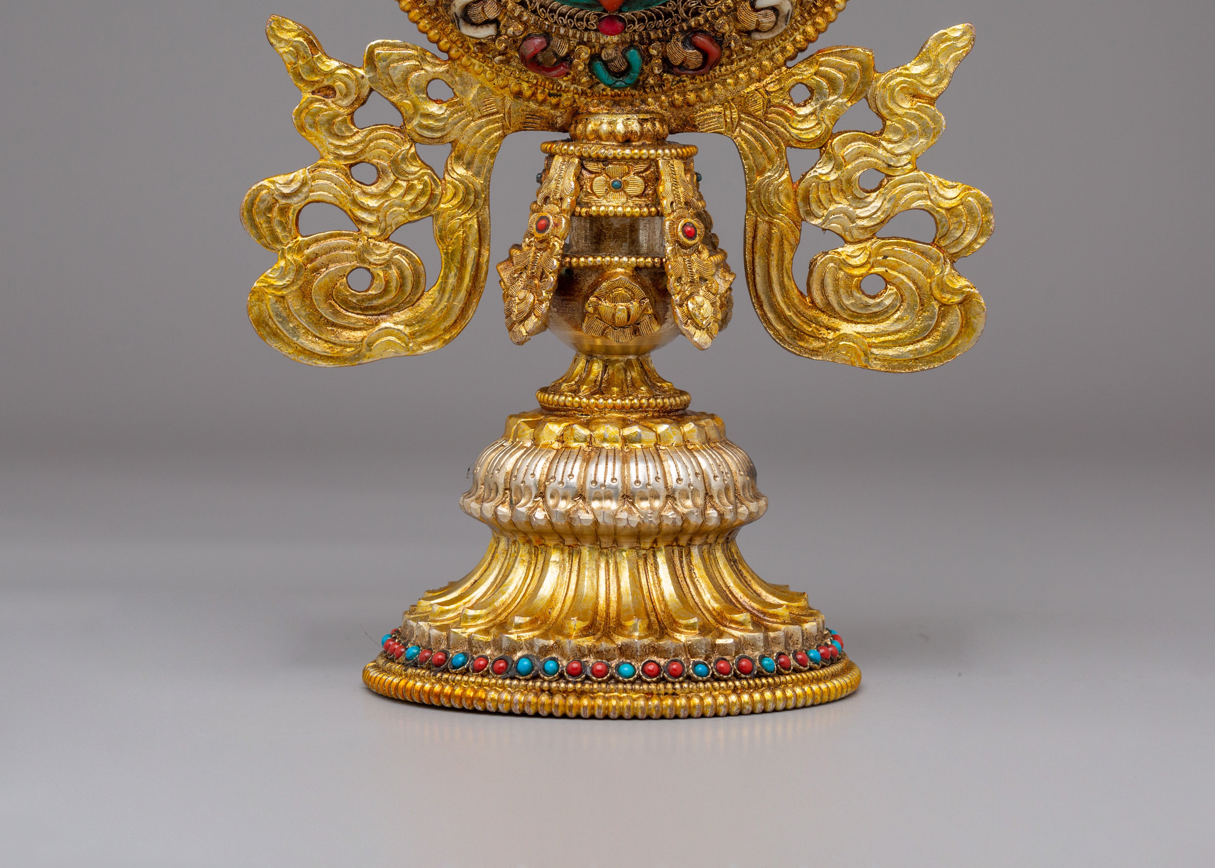 Eight Auspicious Symbols Ritual Decor | Tibetan Buddhist Altar Statue