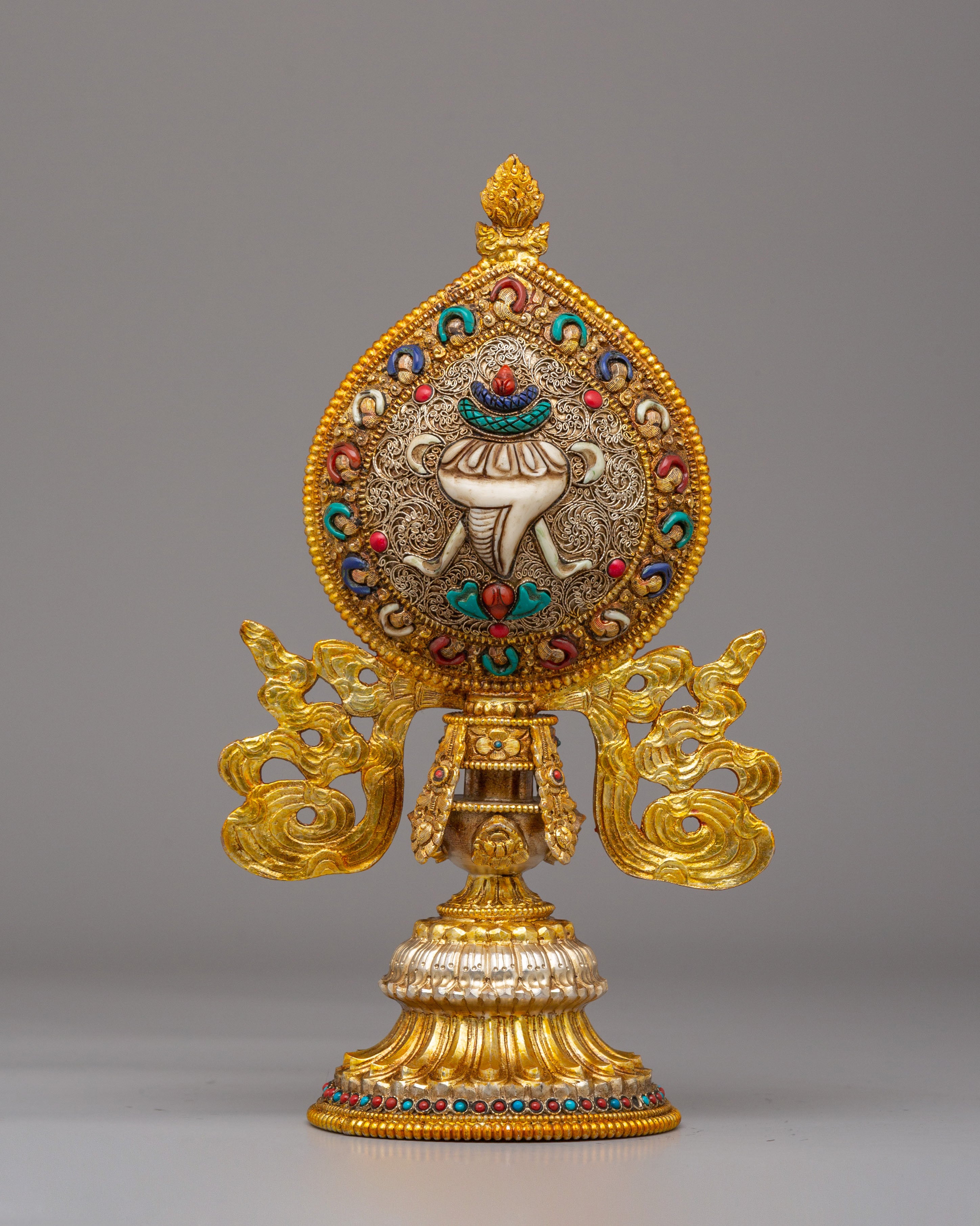 Eight Auspicious Symbols Ritual Decor | Tibetan Buddhist Altar Statue