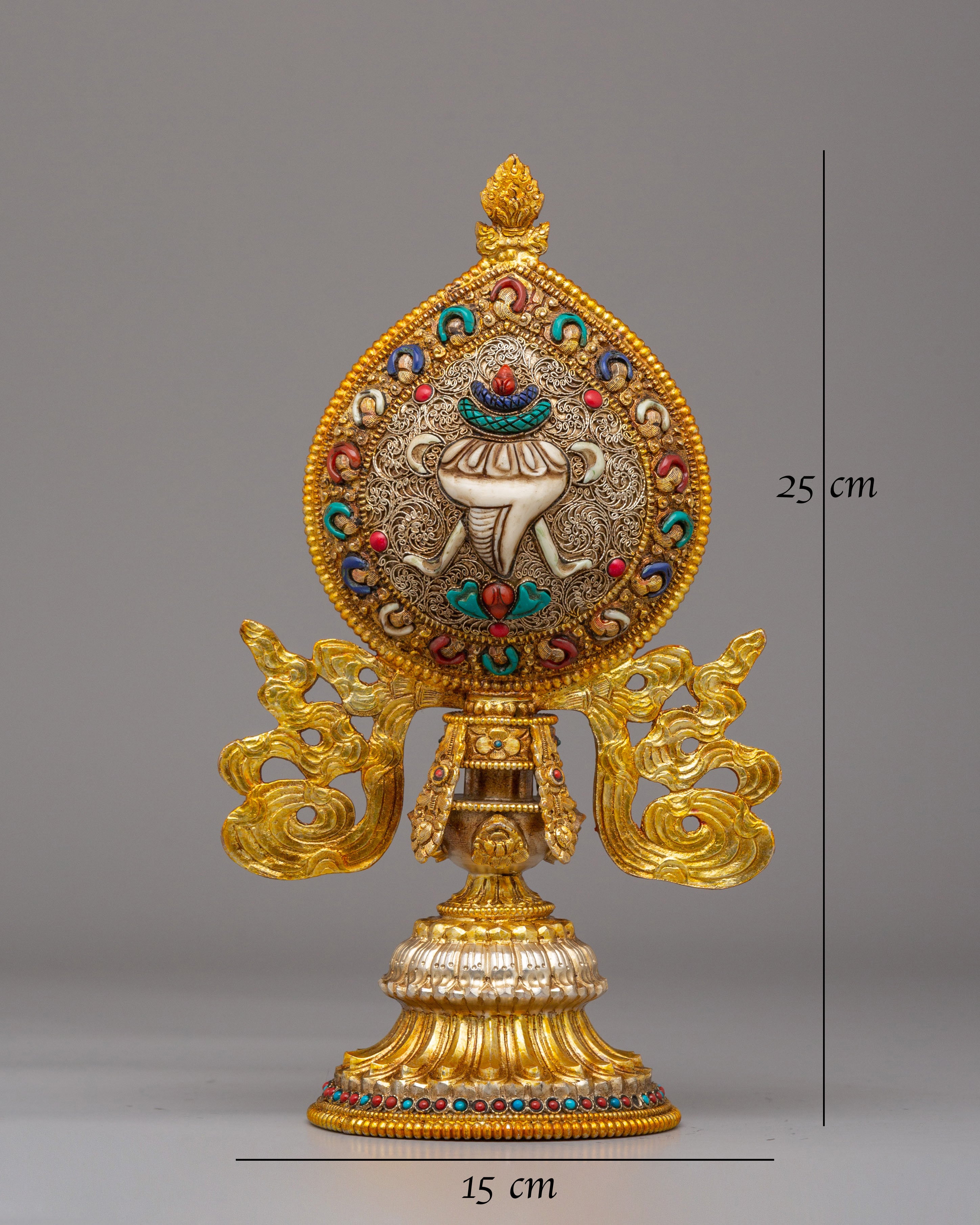 Eight Auspicious Symbols Ritual Decor | Tibetan Buddhist Altar Statue