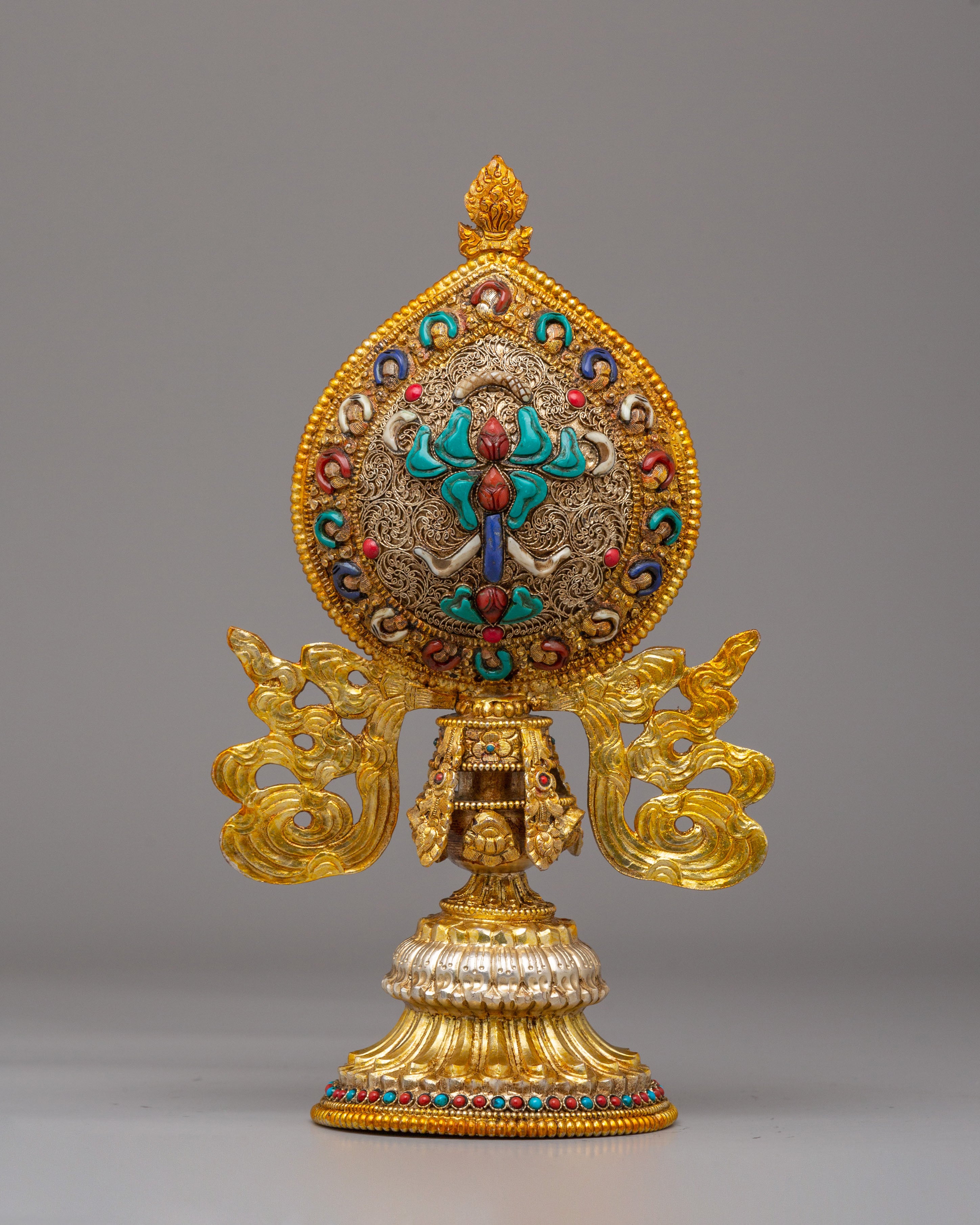 Eight Auspicious Symbols Ritual Decor | Tibetan Buddhist Altar Statue
