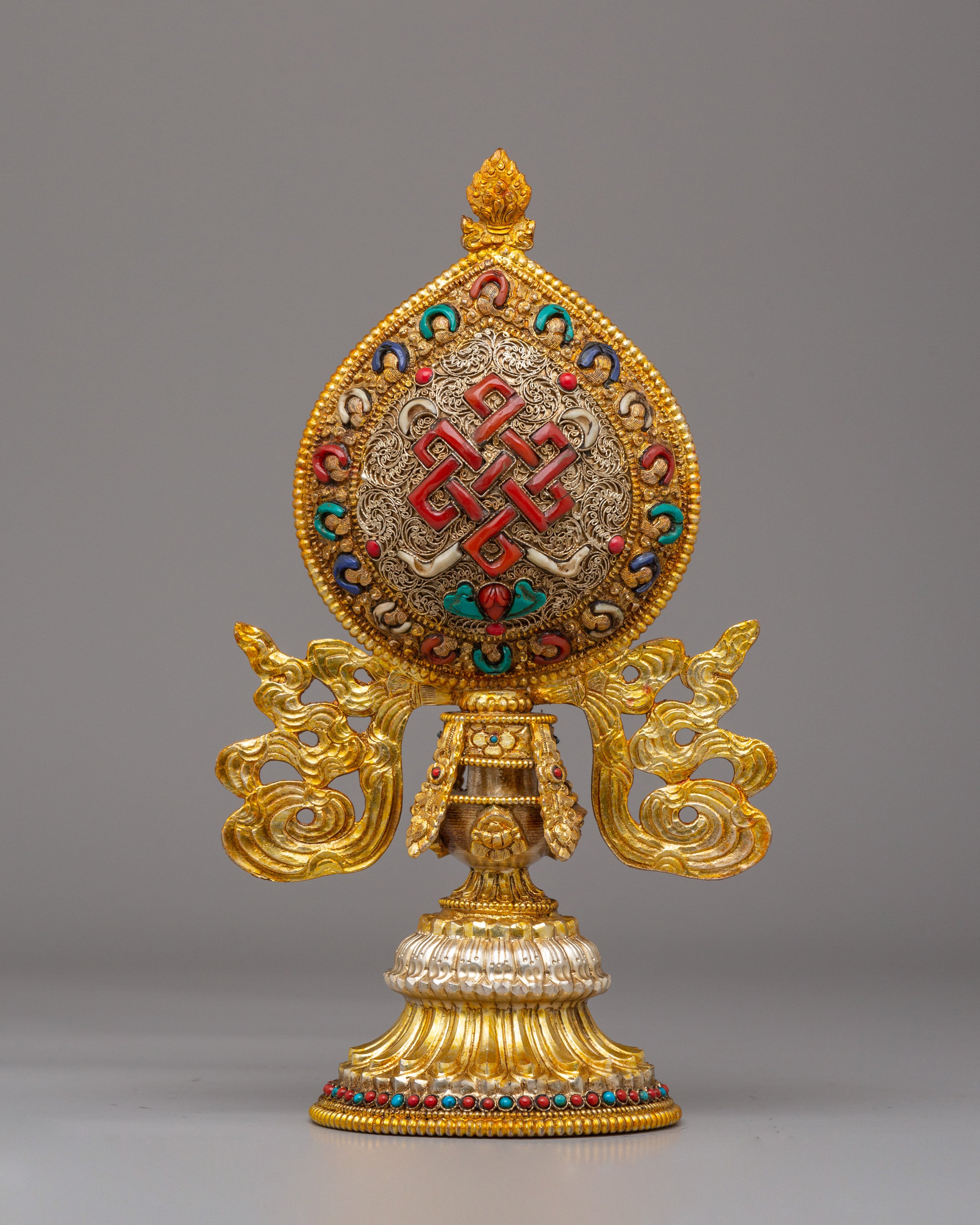 Eight Auspicious Symbols Ritual Decor | Tibetan Buddhist Altar Statue
