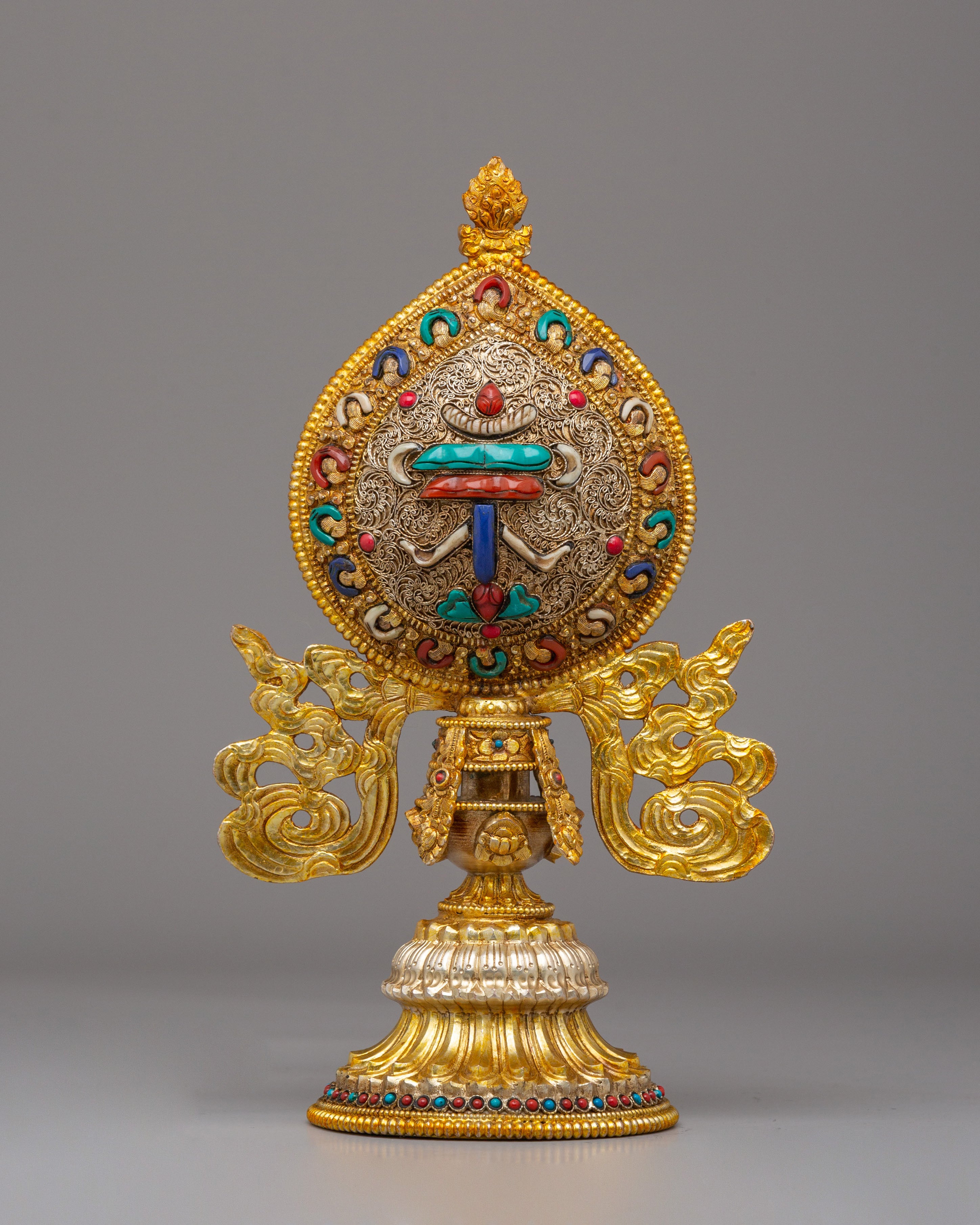 Eight Auspicious Symbols Ritual Decor | Tibetan Buddhist Altar Statue