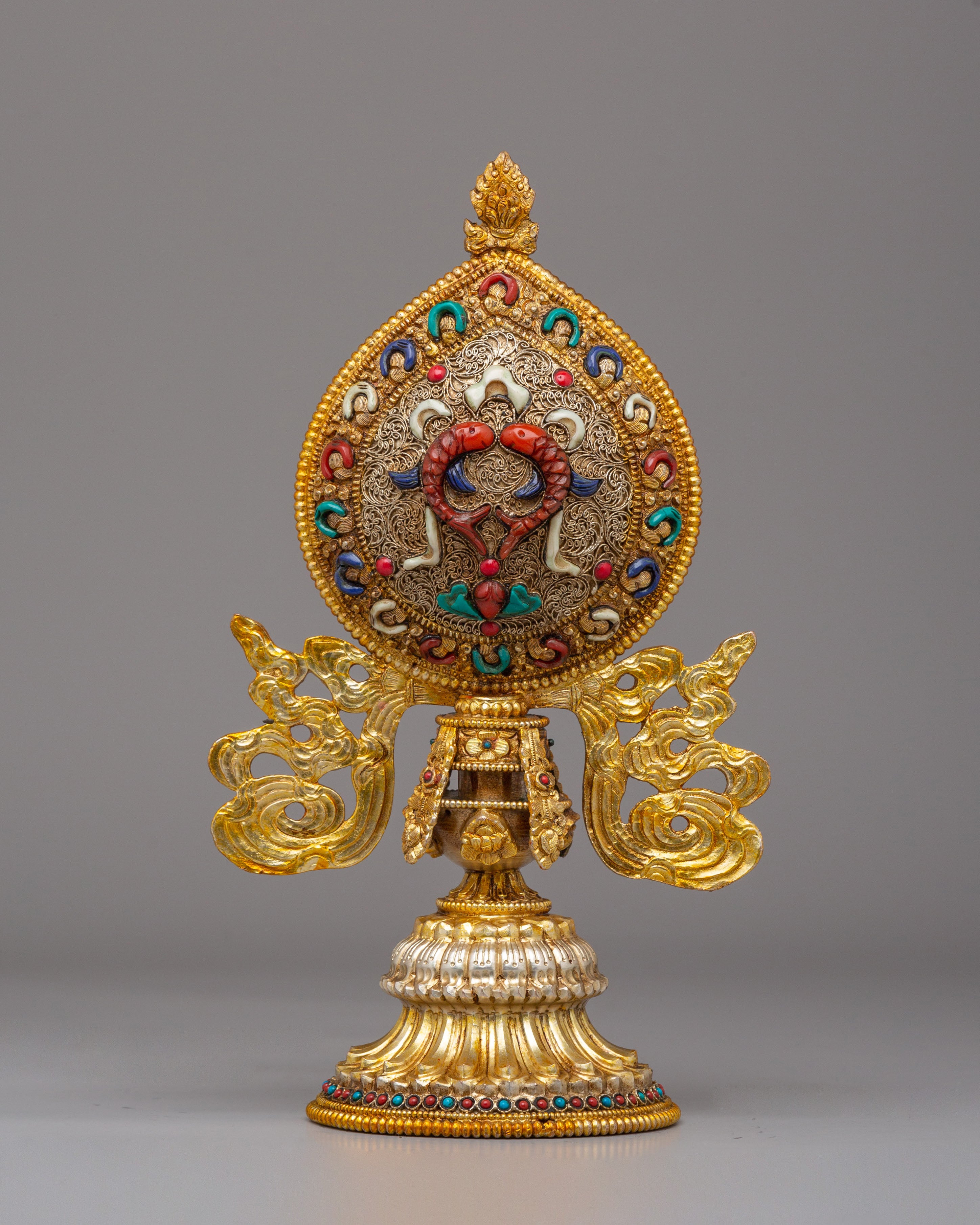 Eight Auspicious Symbols Ritual Decor | Tibetan Buddhist Altar Statue